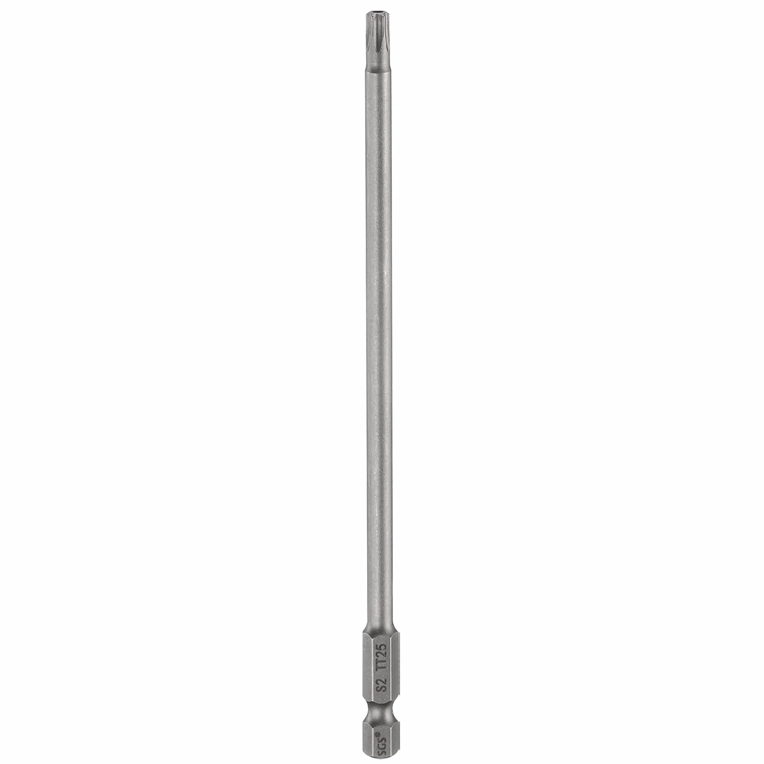 QUARKZMAN TT25 Torx zestaw bitów 6" (150 mm) długi 1/4" magnetyczny sześciokątny sześciokątny trzpień S2 stal końcówka z otworami do wkrętarki akumulatorowej Torx