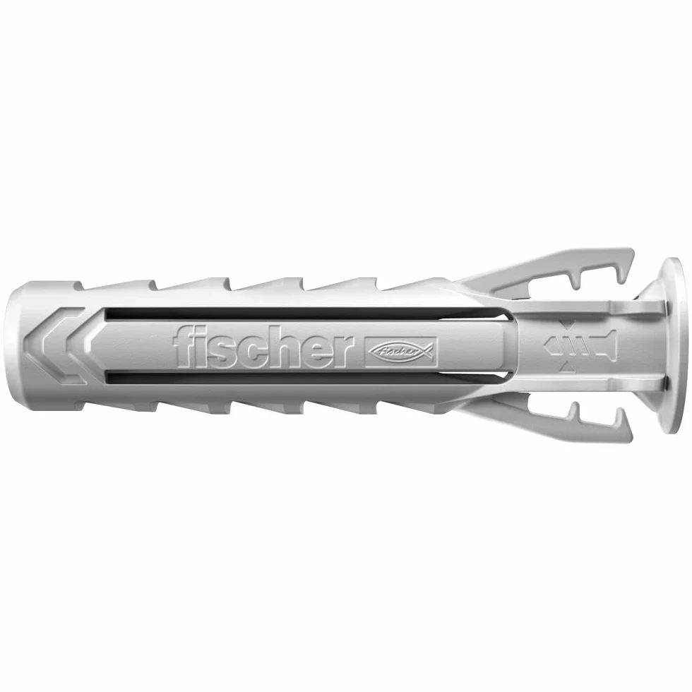 fischer Kołek rozporowy SX Plus 5 x 25, pudełko z 100 kołkami nylonowymi, kołki rozporowe zapewniające optymalną przyczepność w przypadku mocowań w betonie, cegle pełnej, betonie komórkowym, cegle o