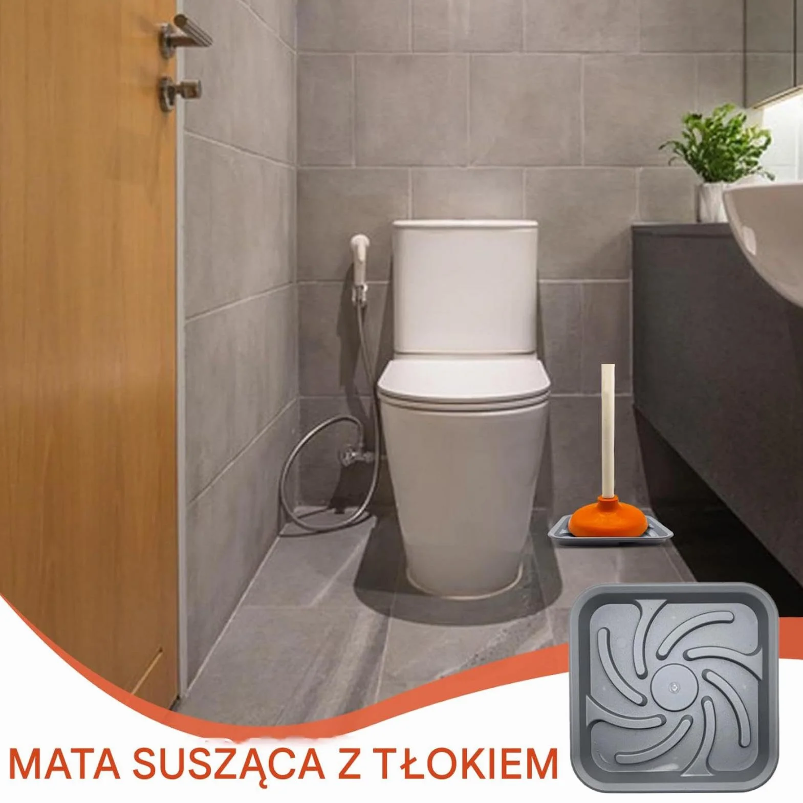 Plunger Holder, Air Drying Tray, Bathroom Supplies, Toilet Sink Accessory with Hygienic and Quick Drying Design for Home or Offices Bathrooms, 7.87x7.87x0.87 Inches
