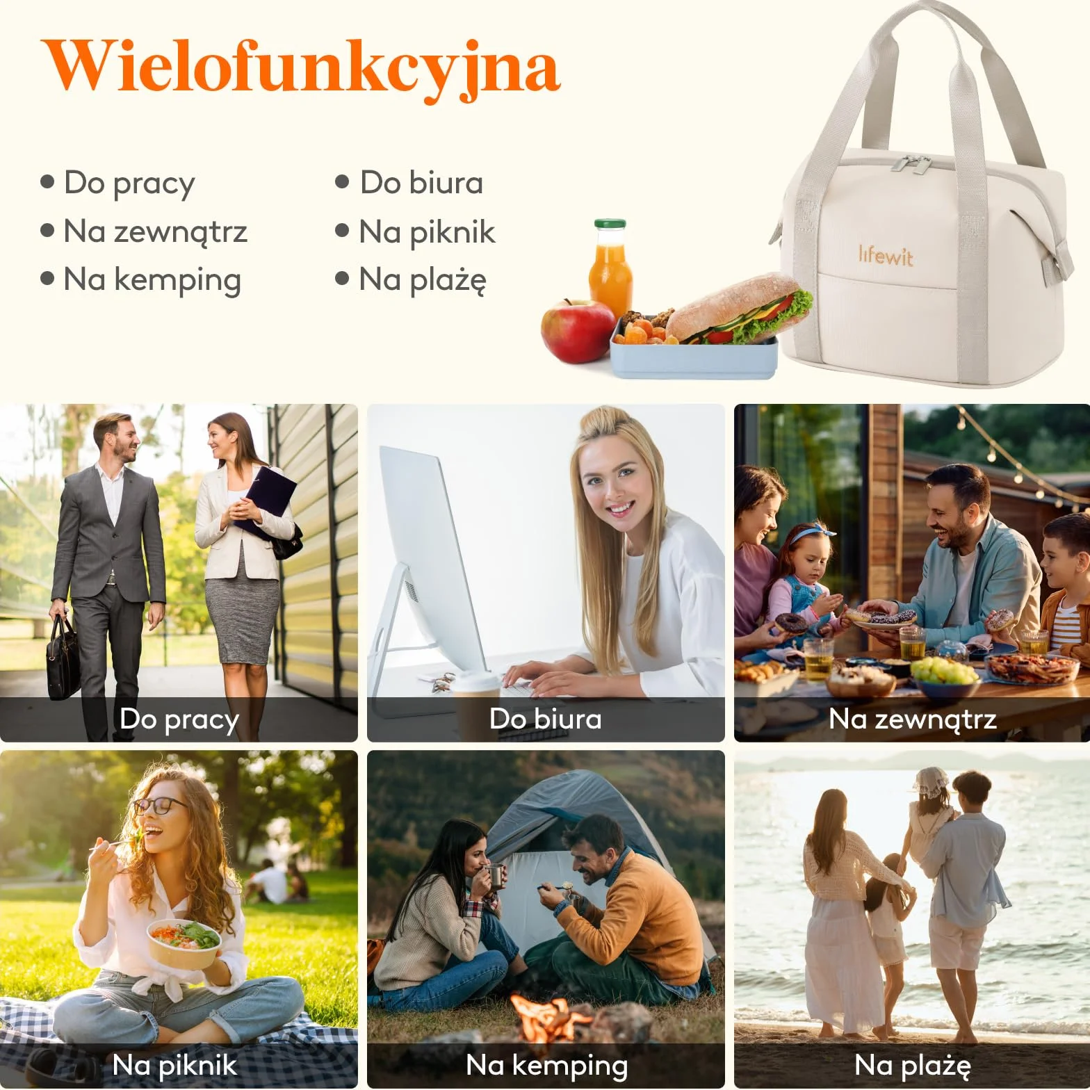 Lifewit Izolowana torba na lunch dla kobiet, termiczna torba na lunch pojemnik organizer z zamkami błyskawicznymi dla dorosłych mężczyzn, lekka wodoodporna torba na ramię do pracy, na piknik, podróż