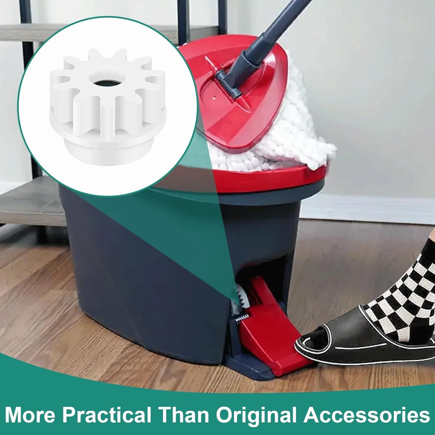 4-częściowy zestaw części zamiennych do mopa obrotowego Spin Mop, wiaderko, przekładnia, łożyska sprzęgła, kompatybilne z łożyskiem One Way, zębnikiem zębatym, zapasowym, do mopa i wielu