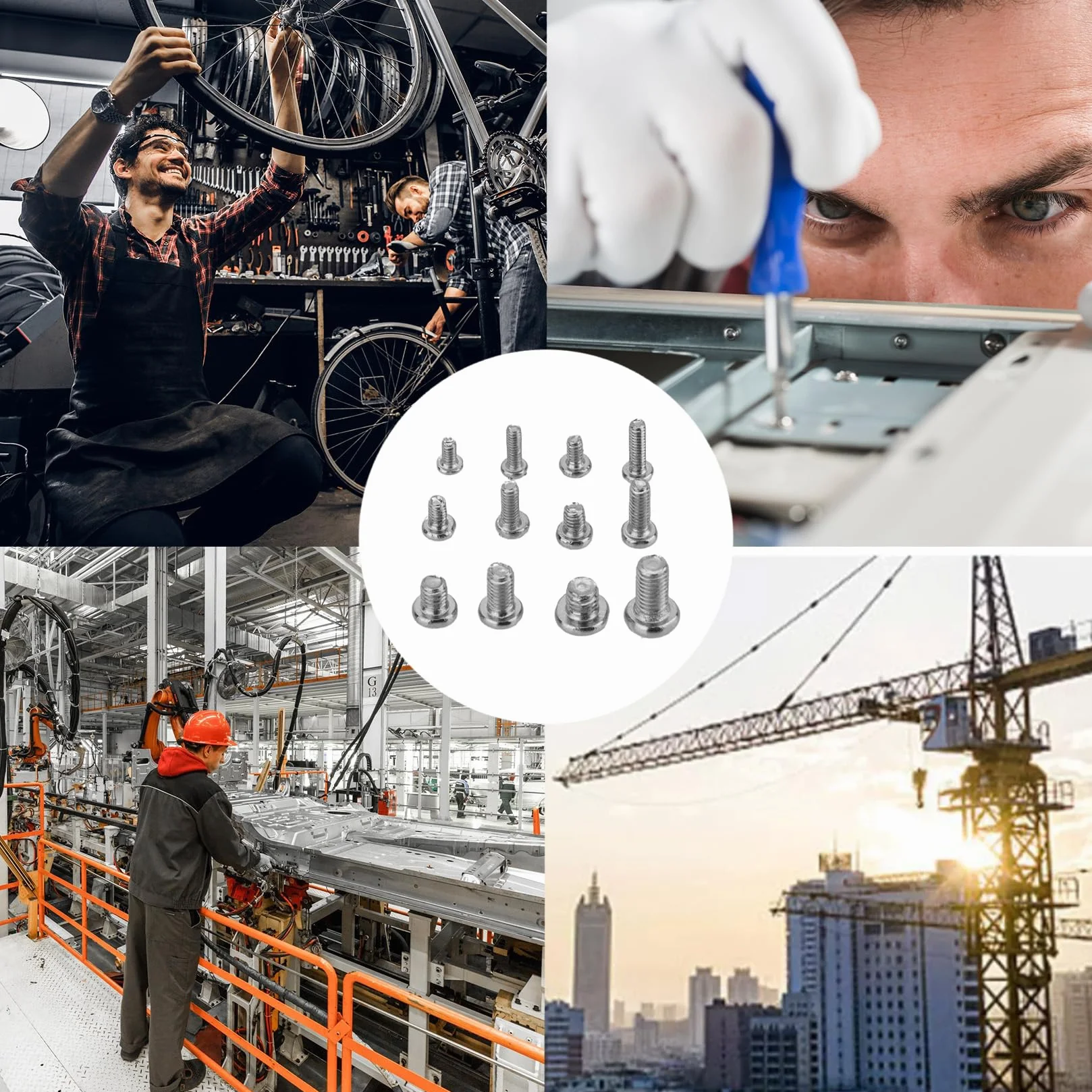 1140 szt. Mikro śruby okularów, mały zestaw śrub, mini zestaw naprawczy śrub, śruby z łbem cylindrycznym, okrągłe do elektronicznego zegarka na laptopa, M1.4 M1.6 M1.7 M2 M2.5 M3