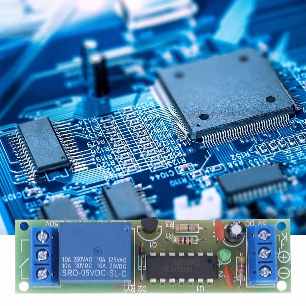 3 sztuk moduł przekaźnika czasowego z izolacją transoptorową DC5V CD4013 Chip 1 kanał NO NC pojedynczy biegun podwójny przełącznik przekaźnikowy