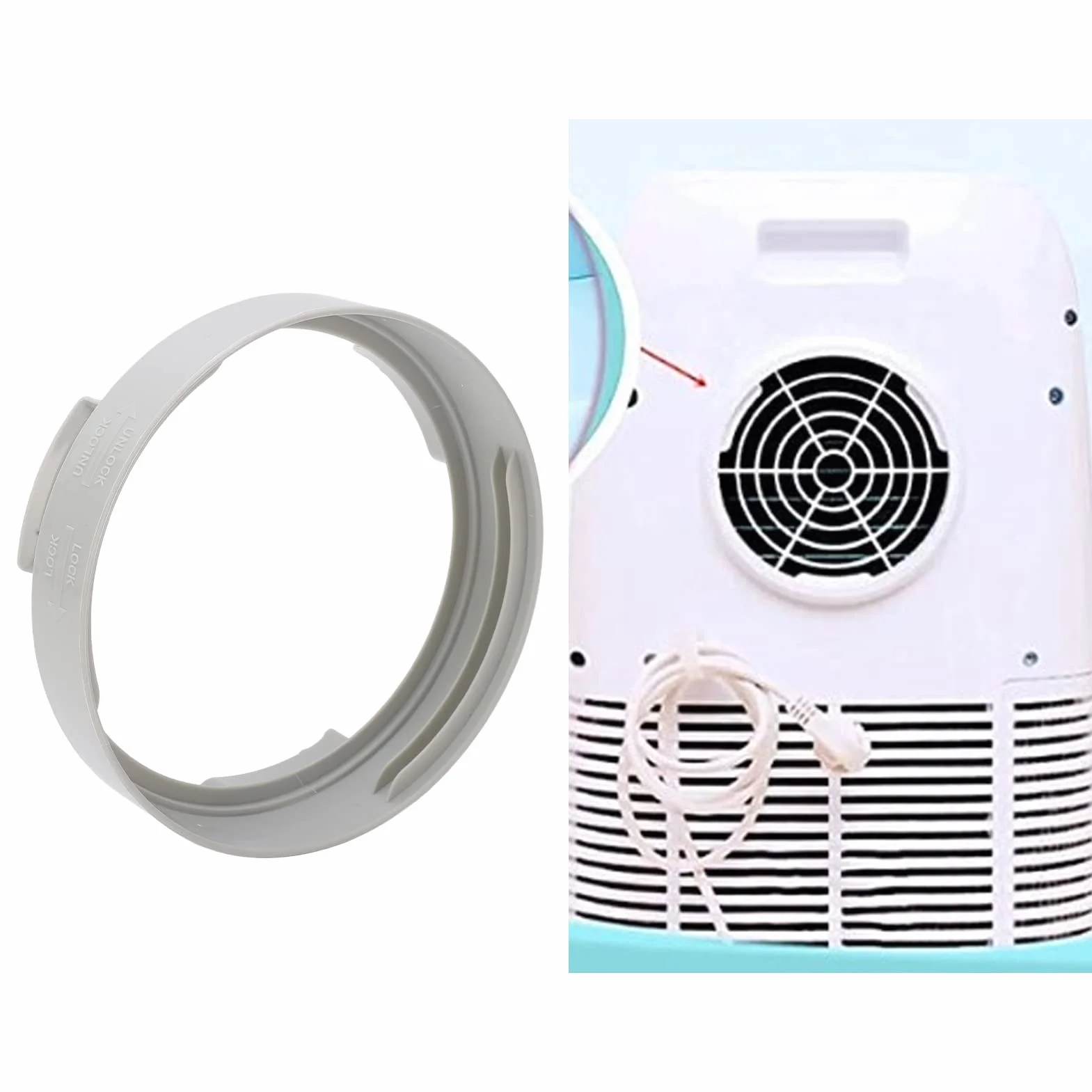 Adapter do klimatyzatorów do węża wylotowego, 5,9 cala ABS, klimatyzacja, złącze węża wydechowego, rura skrzydłowa, wąż wylotowy, złącze rurowe, prąd zmienny, złącze węża, kanał wylotowy, blacha