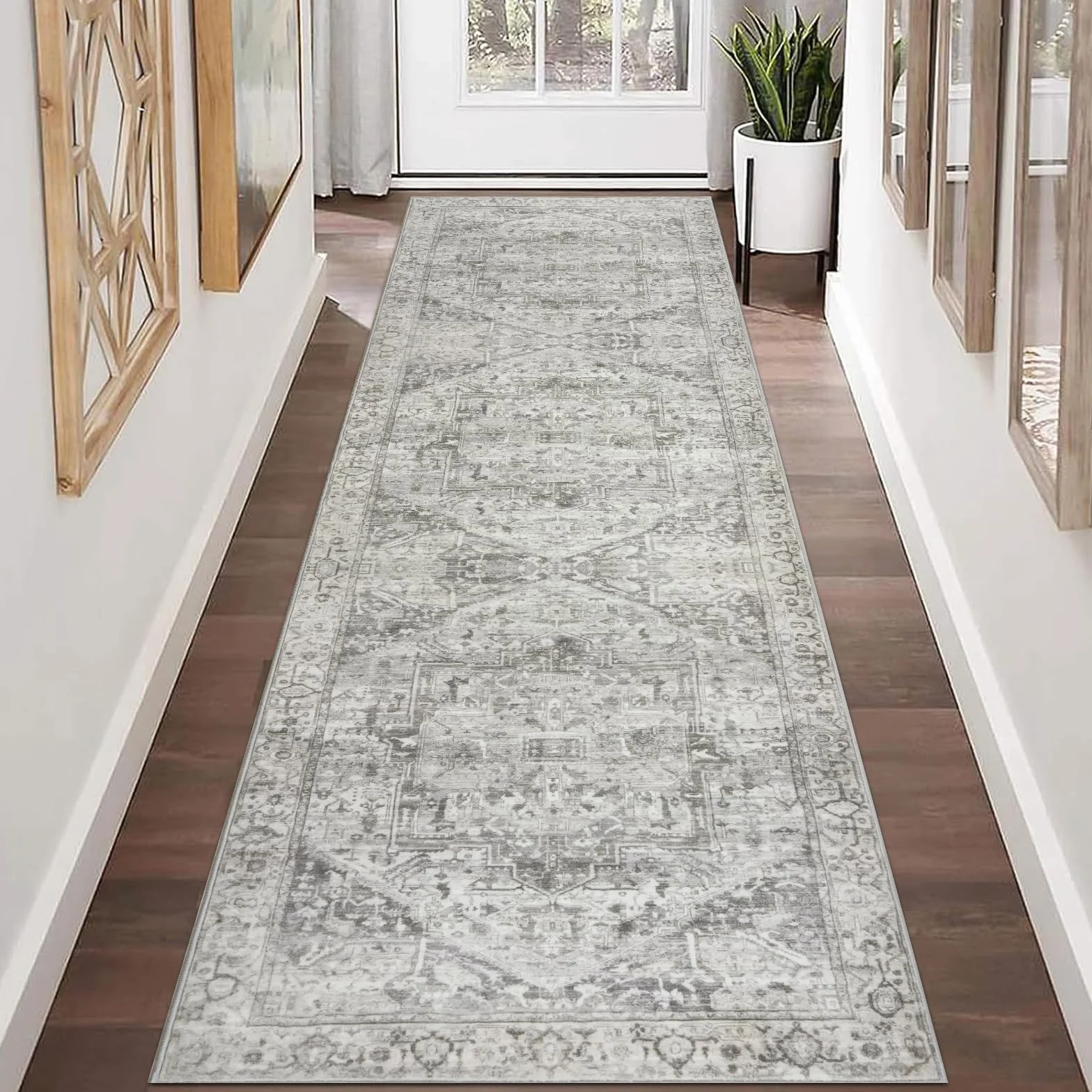 Homcomodar Dywan na korytarz, bieżnik w stylu boho, 65x240 cm, antypoślizgowy, waszyjny
