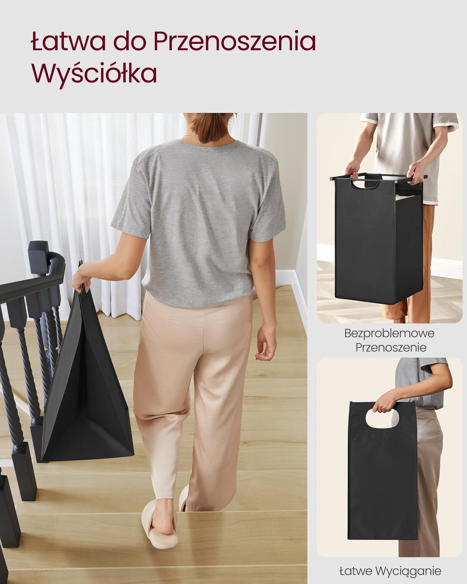VASAGLE kosz na pranie brudny, kosz na bieliznę, taca z 2 wyjmowanymi torbami z tkaniny Oxford, metalowa rama, 2 x 46L, 73 x 33 x 72 cm, rustykalny brąz i czarny BLH201B01V1