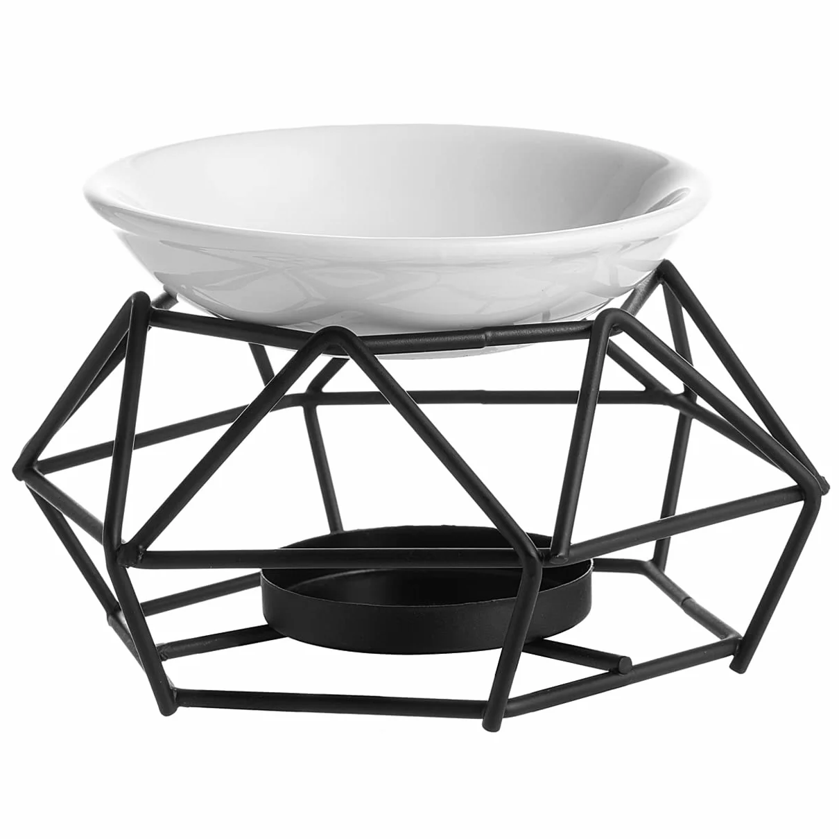 Podwójna lampa zapachowa metal wosk zapachowy lampa z uchwytem na podgrzewacz (czarny)