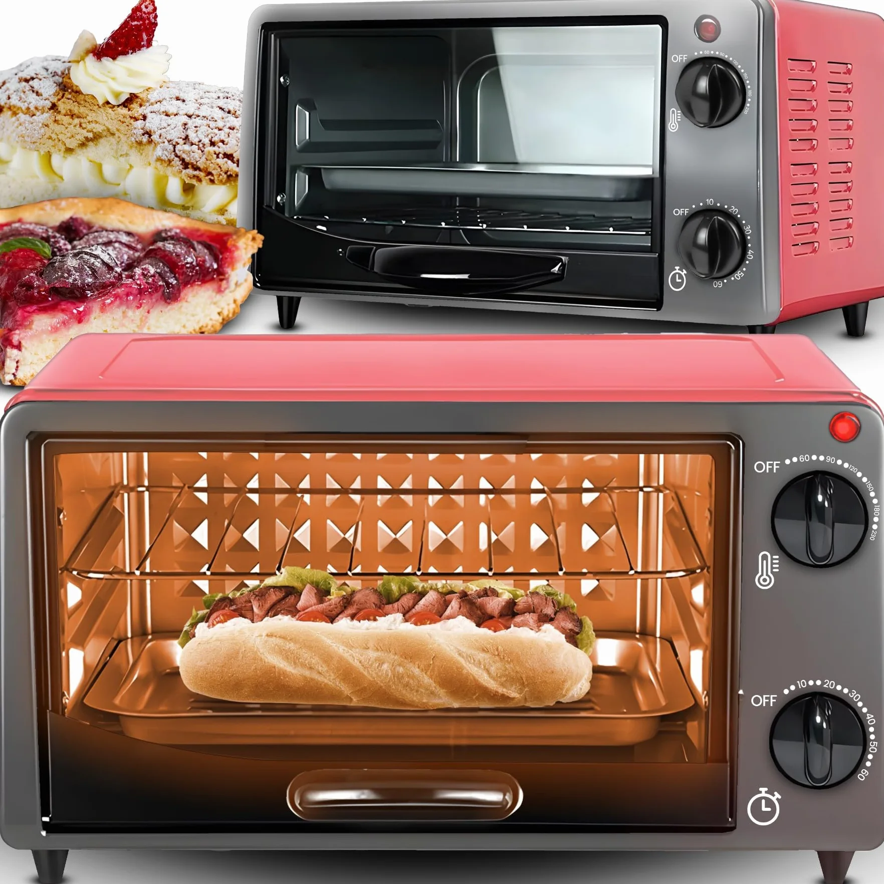 Retoo Mini piekarnik 10L 600W 0-250°C przenośny piec do pizzy