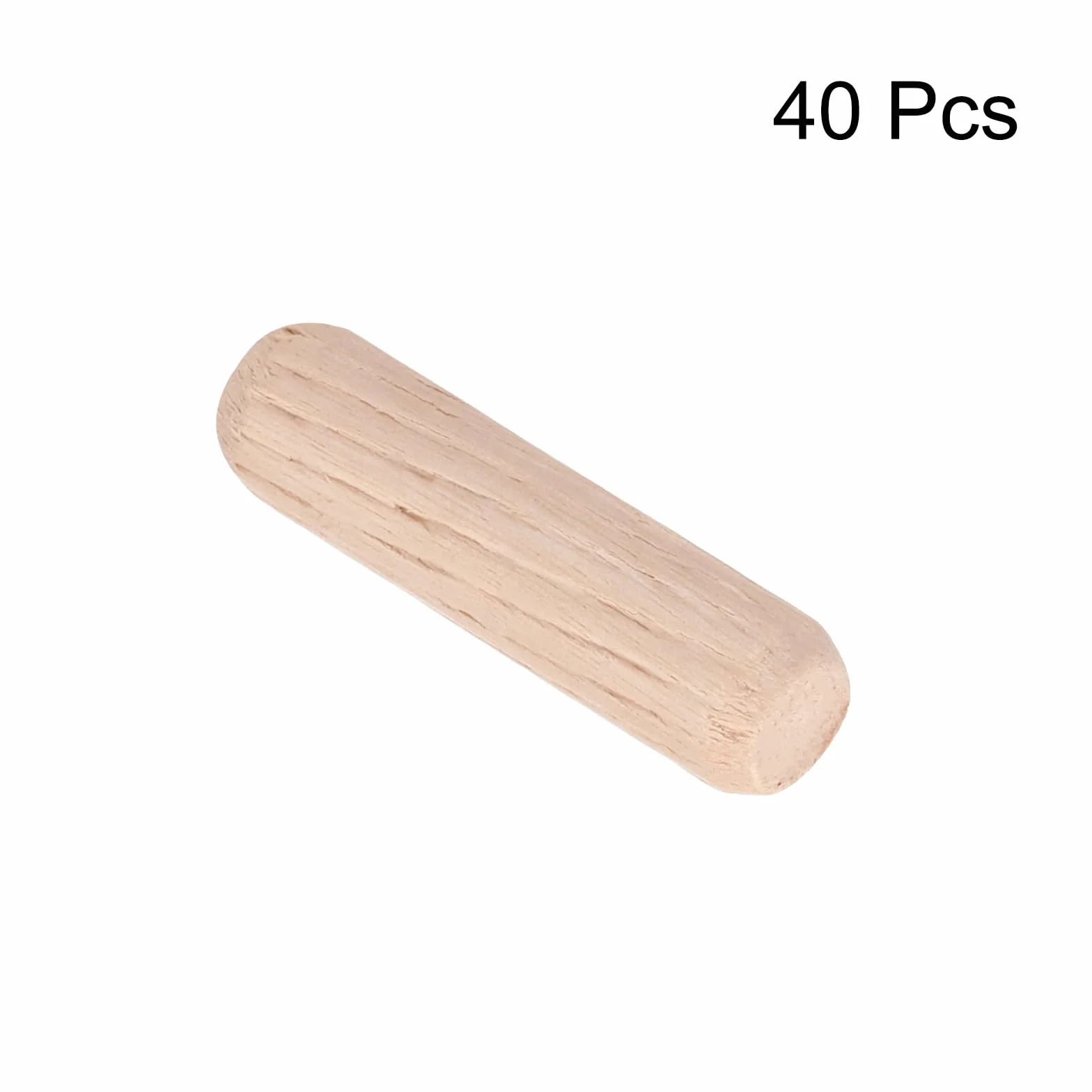 QUARKZMAN 40 szt. drewnianych kołków 8 x 25 mm (0,31" x 0,98") fazowane i rowkowane końcówki z drewna suszonego drewna do stolarki, mebli, regałów
