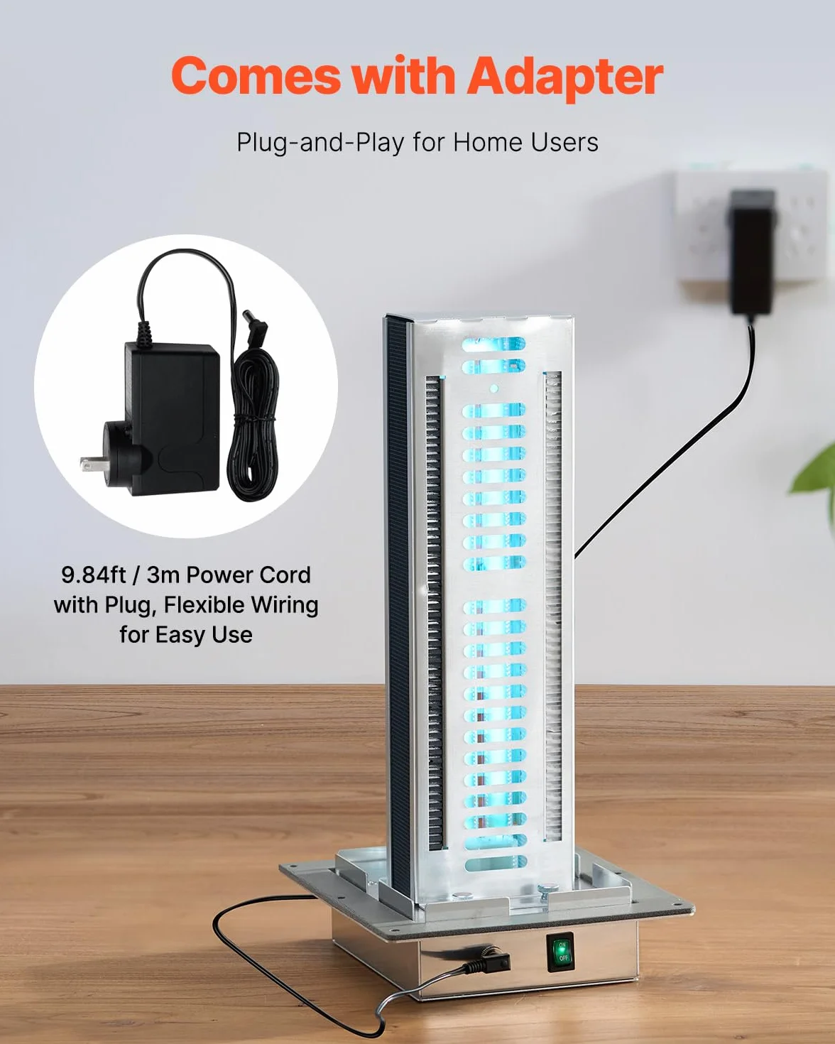 VEVOR Oczyszczacz powietrza do kanału HVAC do domu, 24 W, oczyszczacz powietrza, kanał klimatyzacyjny, 254 nm, z 2 żarówkami, filtr węglowy, wydajne oczyszczanie, do systemów klimatyzacji