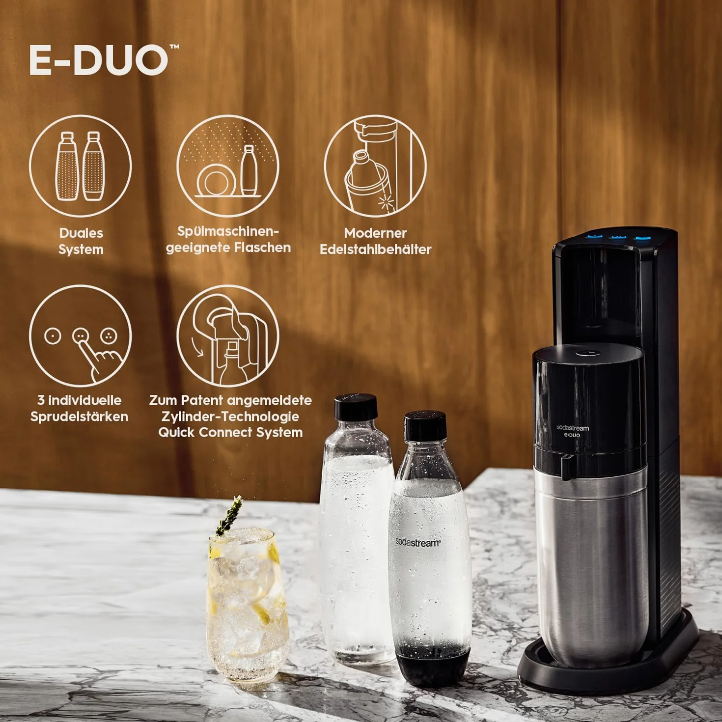 Sodastream Saturator do Wody, Czarny, 44 cm