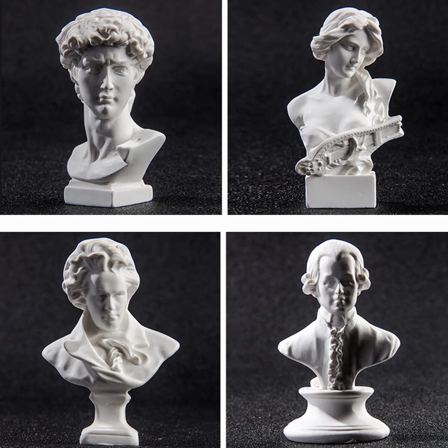 Mini klasyczny kompozytor, 10 mini statuetek, popiersie muzyka, dekoracja salonu, domowa dekoracja, nowoczesne ornamenty do salonu, żywica poliestrowa, prezent