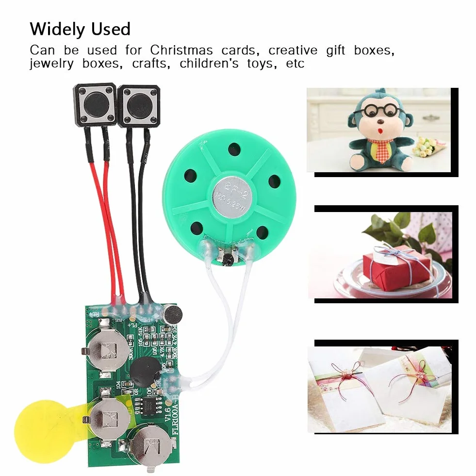 Tonysa Odbierana kartka z życzeniami Sound Chip, moduł "zrób to sam", karta z życzeniami do zapisywania, moduł głosowy do domowych kartek okolicznościowych/pudełek prezentowych/produktów ręcznie
