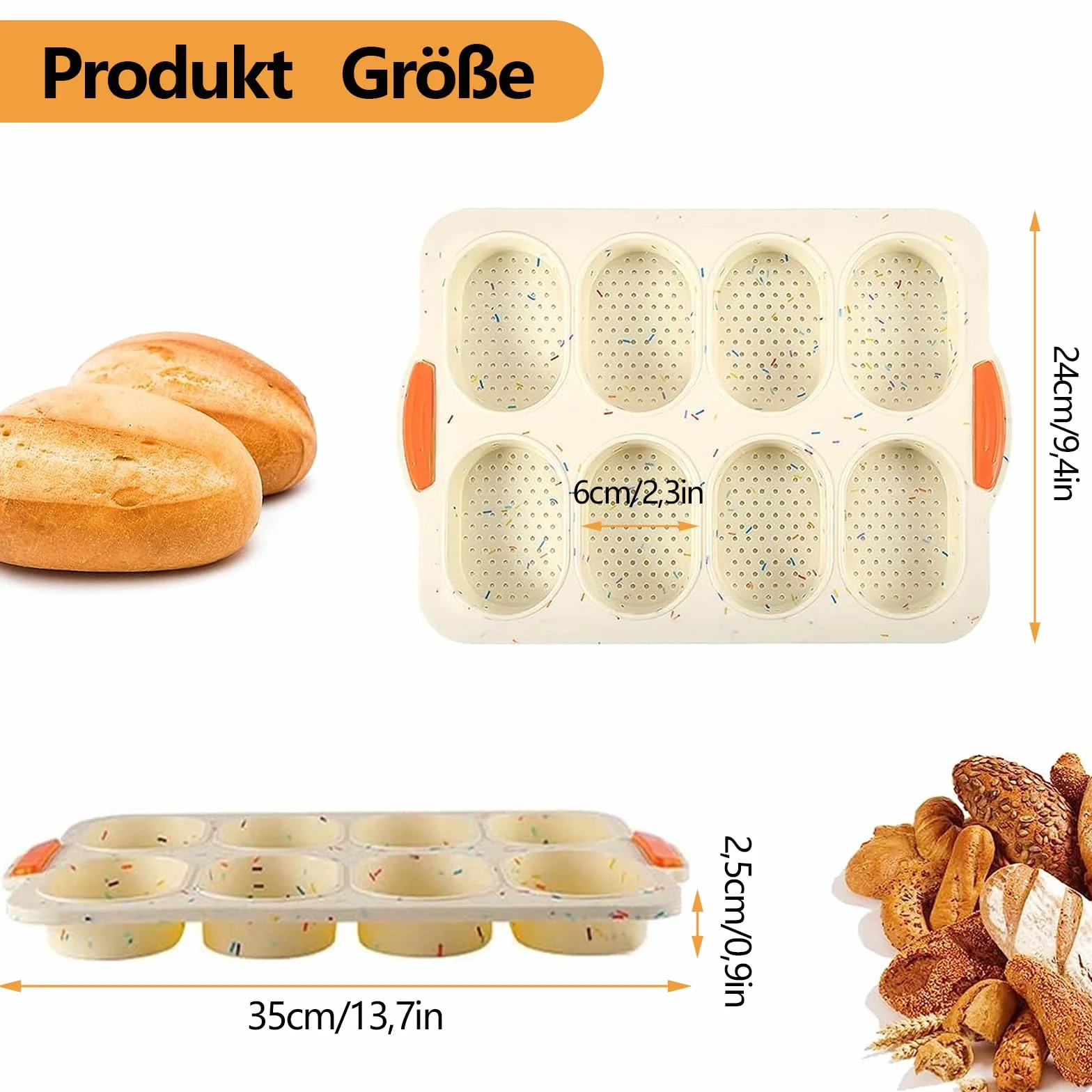 Foremka do pieczenia bułek 8 bułek nieprzywierająca forma do chleba