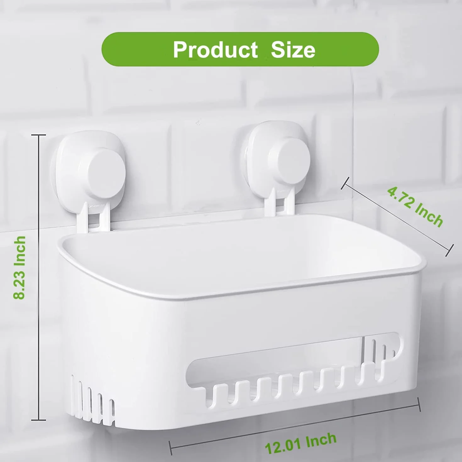 Luxear Pojemnik prysznicowy z przyssawką, bez wiercenia, zdejmowana półka prysznicowa, mocny organizer prysznicowy z przyssawką, maksymalne trzymanie 10 kg, pojemnik łazienkowy, wodoodporny kosz do