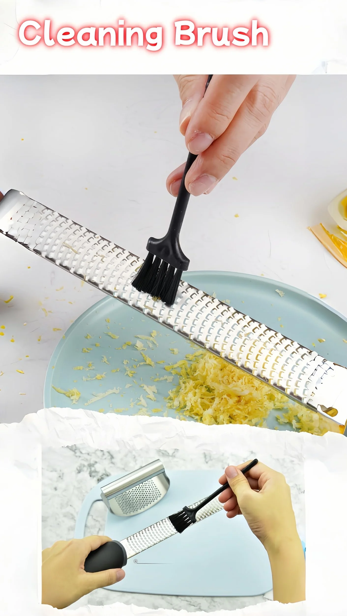 Tarka do Sera i Obieraczka do Cytryny, Kuchenny Gadżet do Drobnego Tarcia Czosnku, Imbiru, Parmezanu, Ostrze ze Stali Nierdzewnej i Pokrowcem Ochronnym (Czarny)