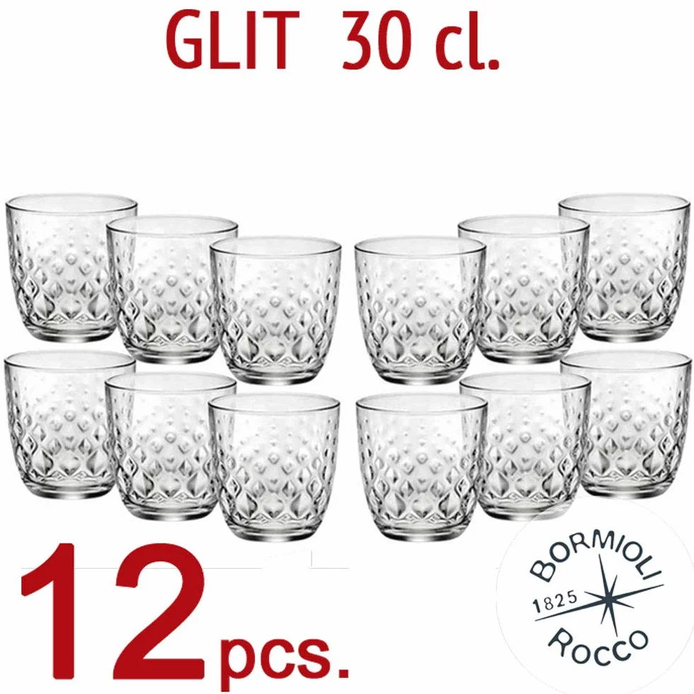 BORMIOLI ROCCO GLIT SET 12 BICCHIERI 29.5 CL ( ! 2 CONFEZIONI DA 6 PEZZI ! )