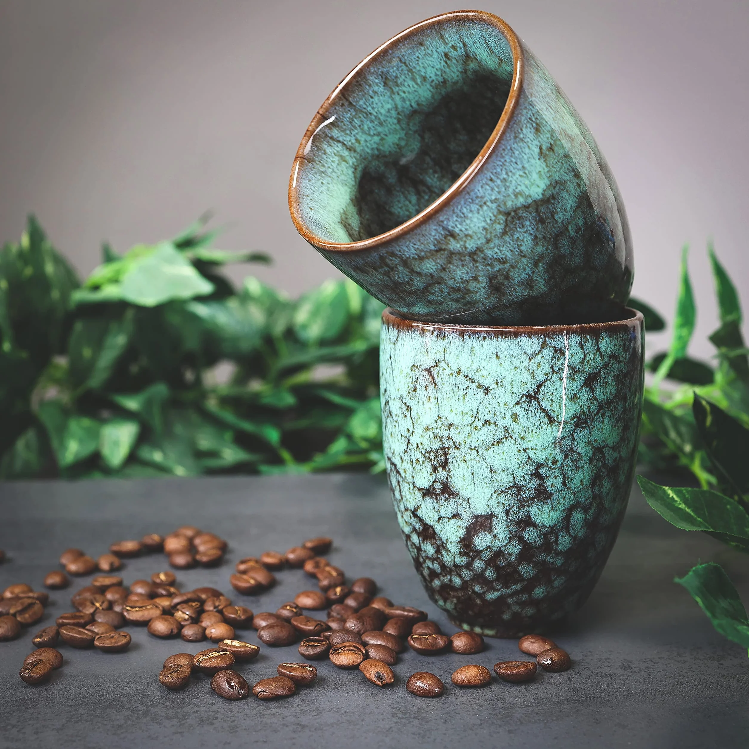 Ganzoo ceramiczny kubek grubościenny 200 ml 7 mm zestaw 2 szt. średnica 65 mm wysokość 92 mm