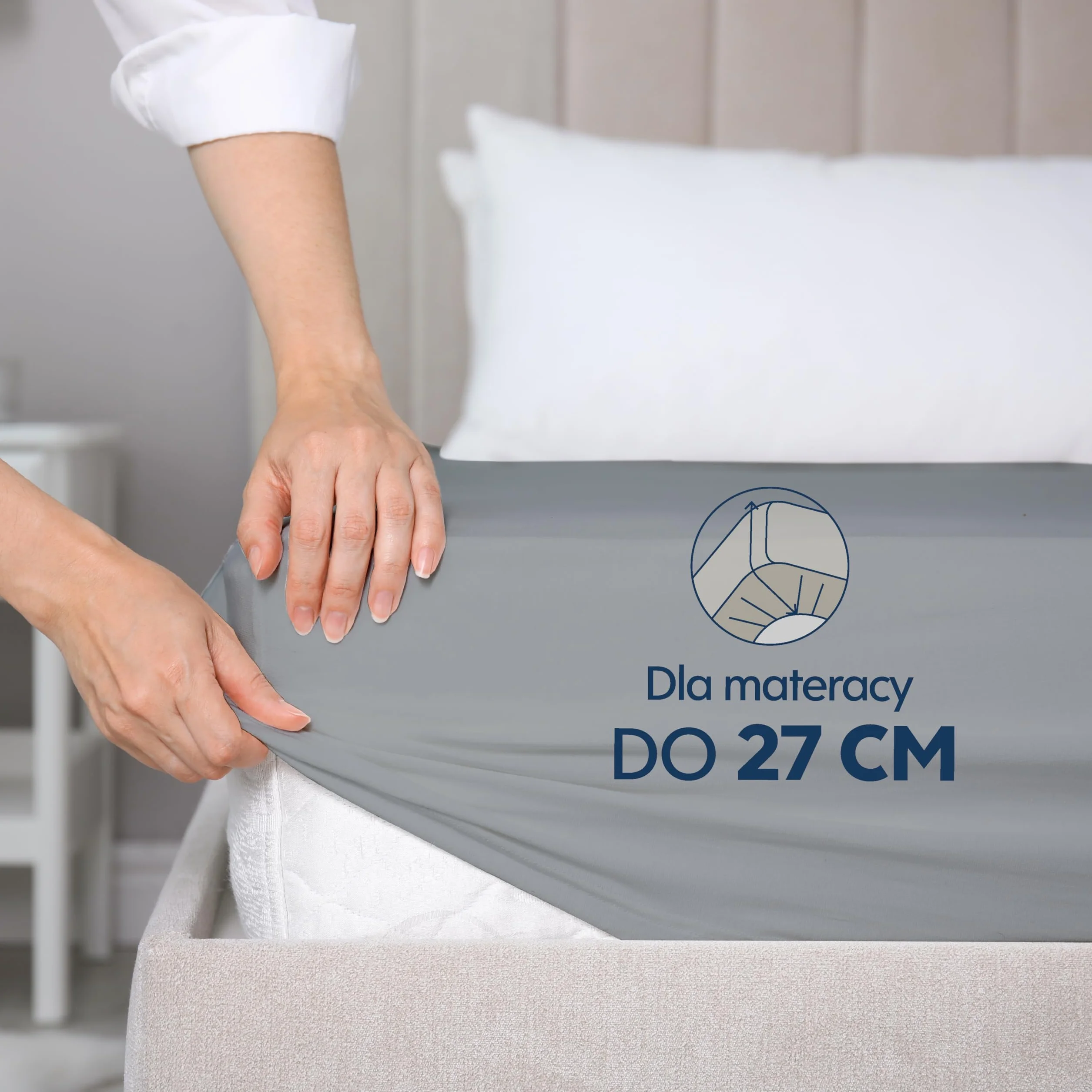 Prześcieradło Dreamzie 160x200 cm, 100% bawełna Premium Jersey, wysokość materaca do 27 cm, hipoalergiczne, Oeko-Tex, antracyt