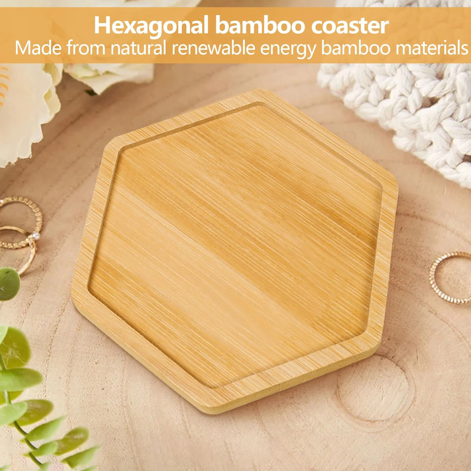 Podstawki bambusowe 10 cm zestaw 12 sztuk do mozaiki DIY