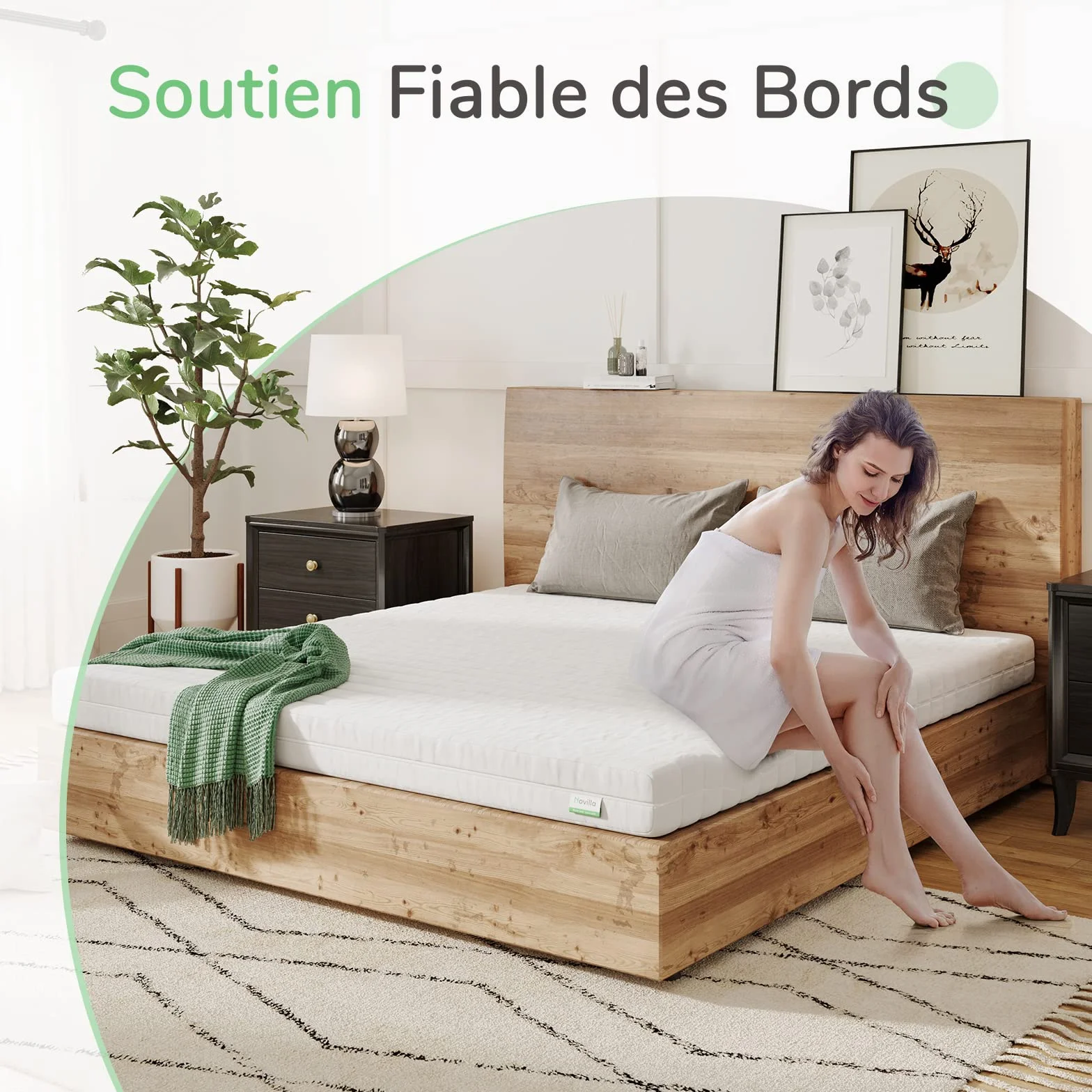 Novilla Materac 80 x 200 cm, H2 i H3, 7-strefowy materac z zimnej pianki, poszewka nadaje się do prania w 60°, materac piankowy, zwijany materac 2 w 1, certyfikat Öko-Tex, wysokość 16 cm