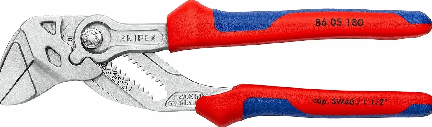 KNIPEX Szczypce-klucz szczypce i klucz w jednym narzędziu chromowany z osłonkami wielokomponentowymi 180 mm, 86 05 180