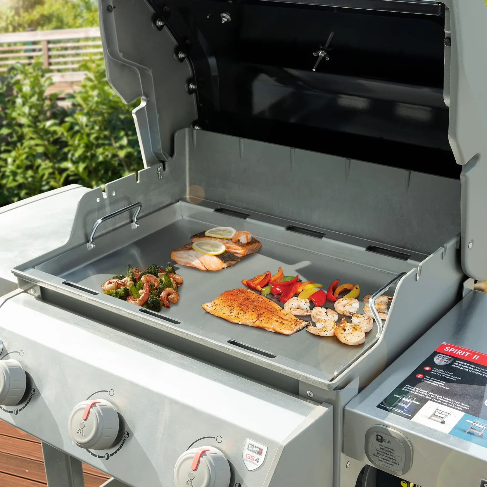 onlyfire Płyta grillowa ze stali nierdzewnej, płyta do grilla plancha do grilli gazowych Weber Spirit I, II & II serii 300, części zamienne do Weber Spirit S-310 S-320 E-310 E-320, 59,5 × 44 × 4,1 cm