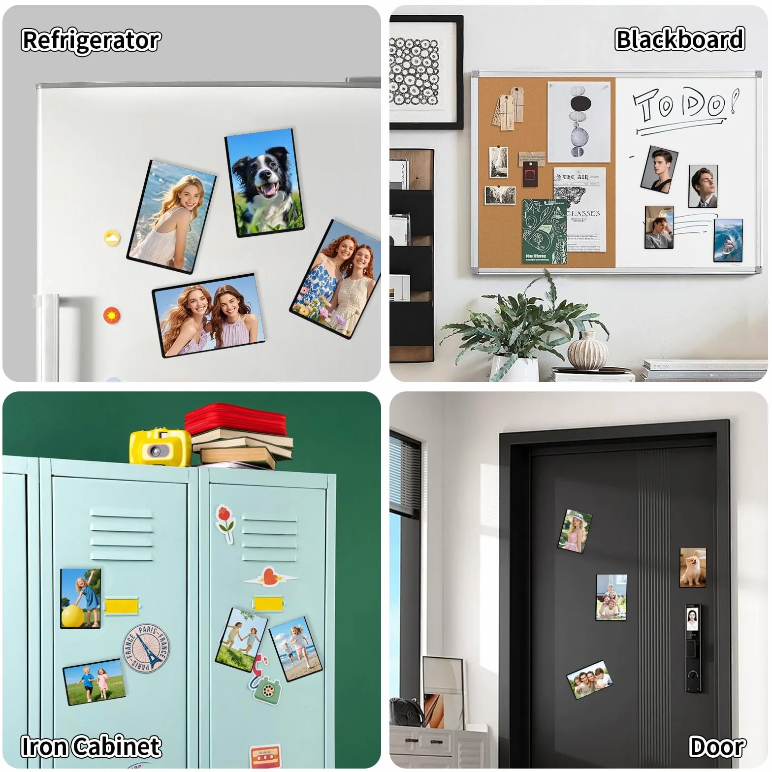 15 sztuk magnetycznych ramek na zdjęcia, czarne: 9,3 x 6,3 cm, mini ramki magnetyczne do lodówki, Instax mini, folii Polaroid, pocztówek i obrazów – magnetyczne kieszenie na zdjęcia do ekspozycji i