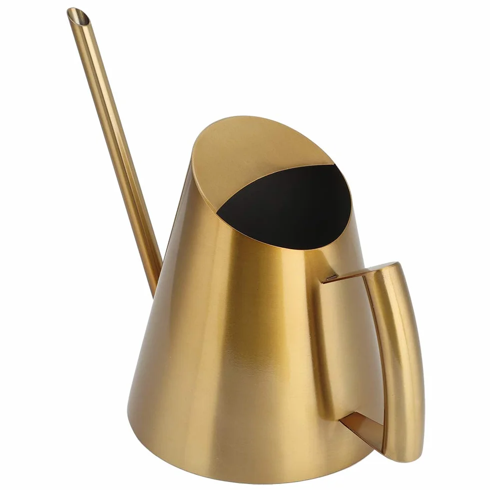 Konewka metalowa, złota konewka mała konewka do roślin domowych z długim wylewką do roślin domowych (900 ml)
