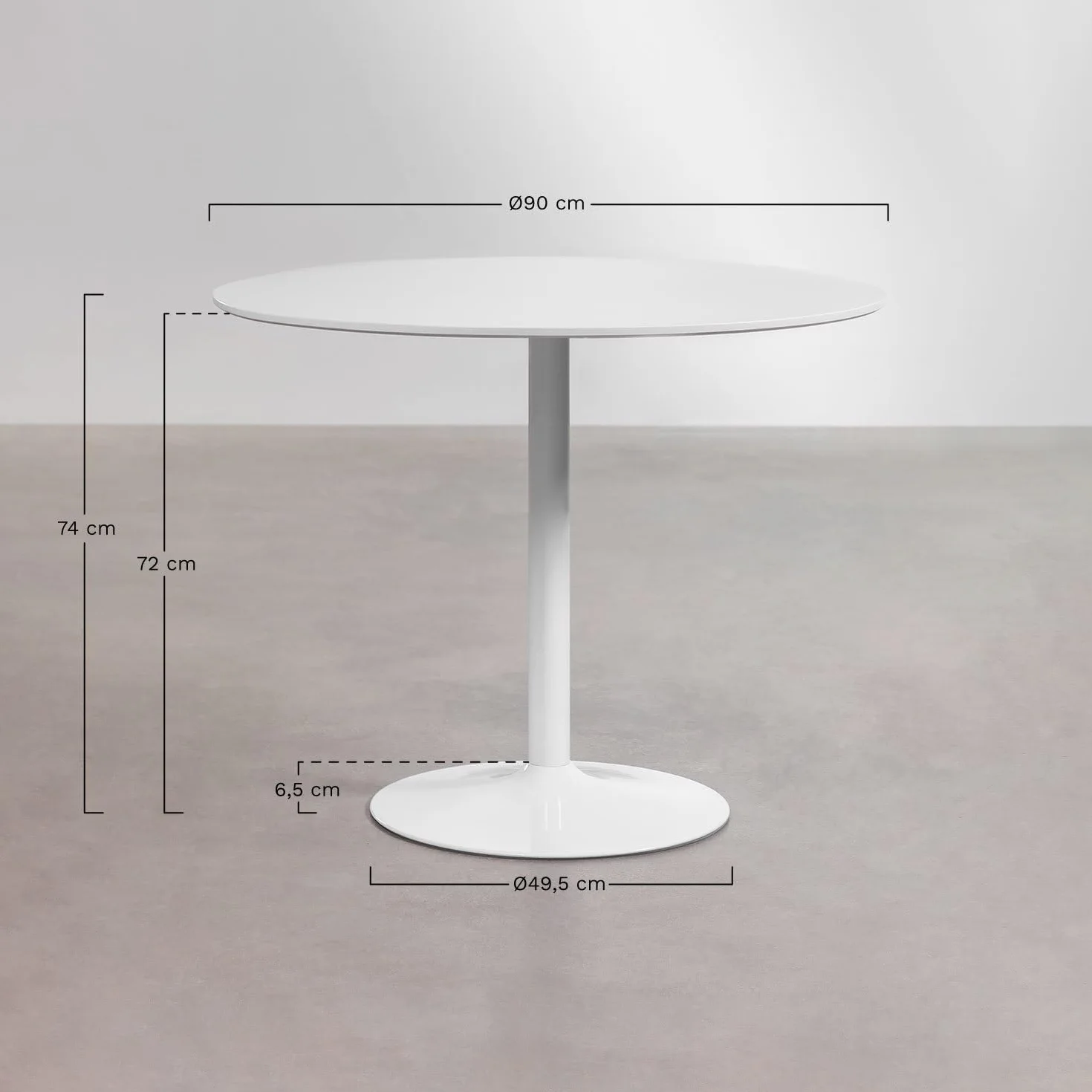 SKLUM Okrągły stół do jadalni z płyty MDF i metalu Yvetta Ø90 cm