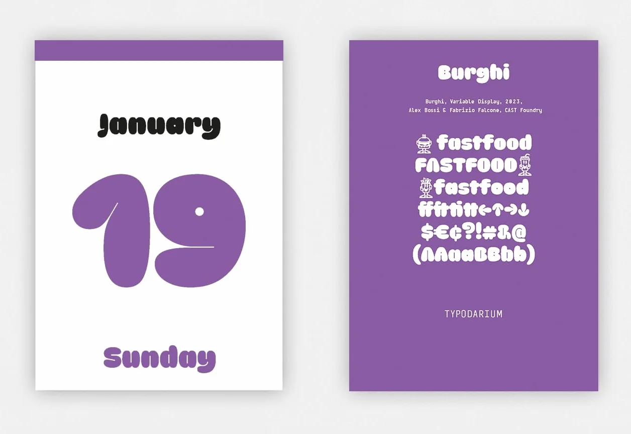 Typodarium 2025 /anglais/allemand: A 365 Day Type Calendar