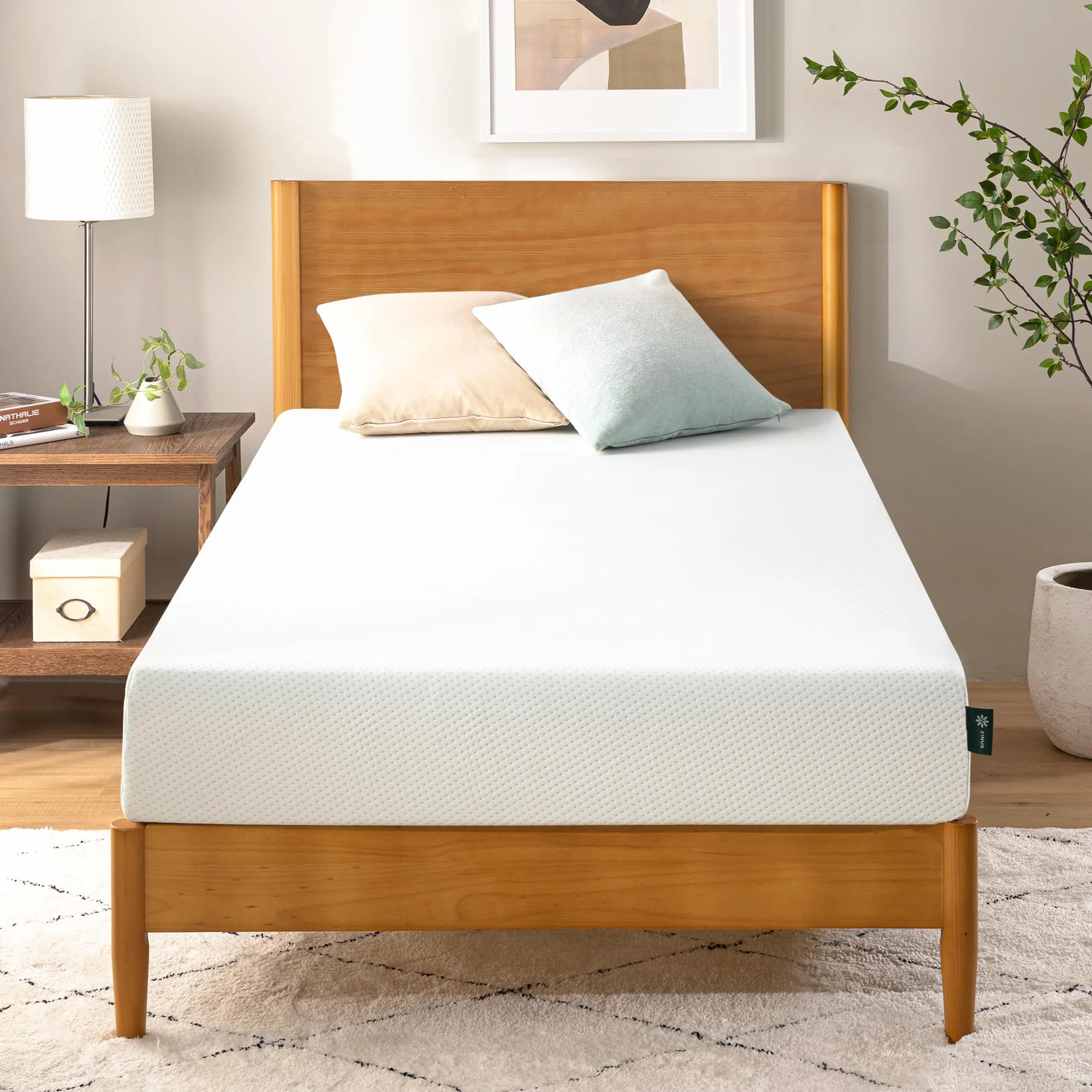 Zinus Materac piankowy, Memory Foam, biały, pojedynczy