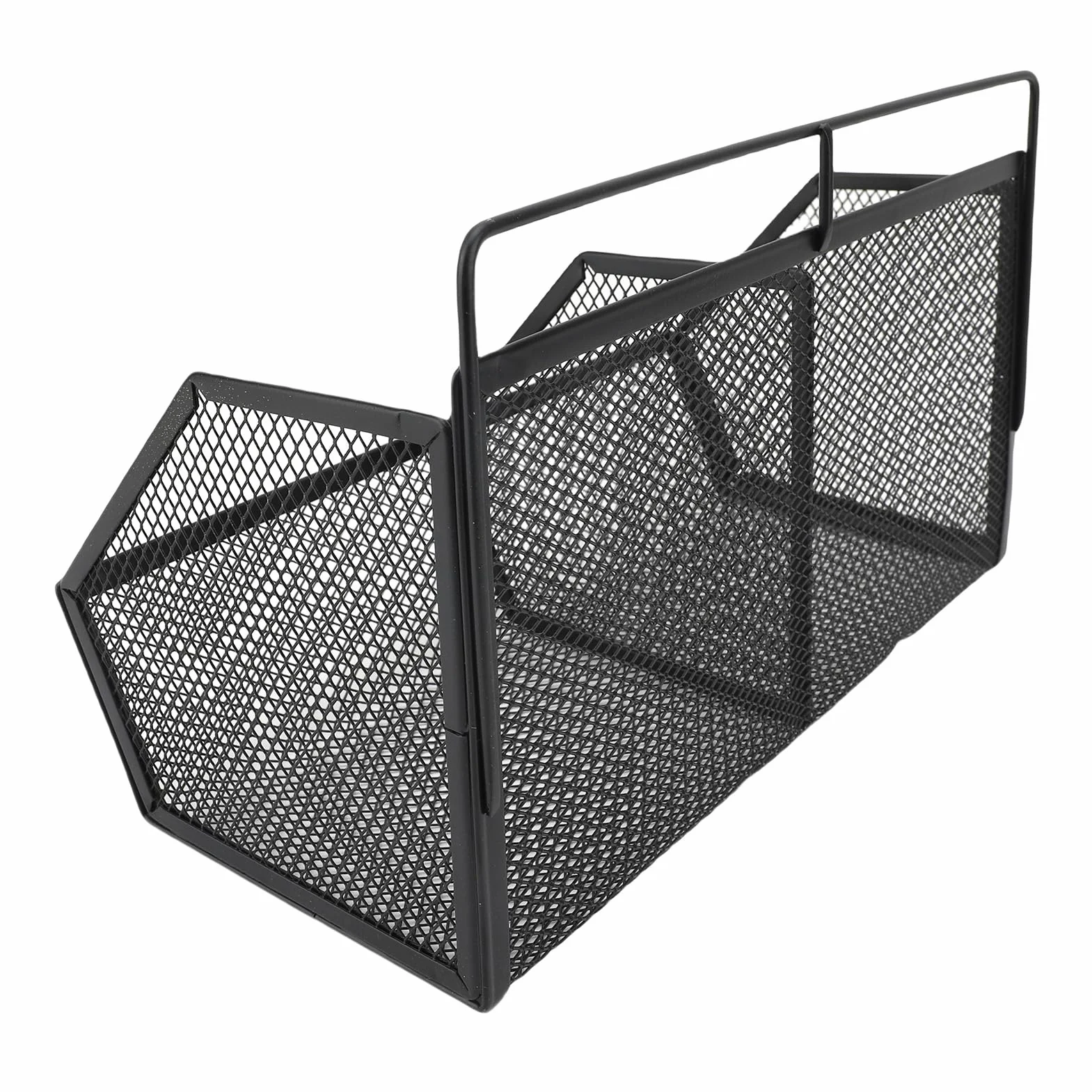 2 Czarna siatka do przechowywania na ścianie kosza wisząca kuchnia koszyka metalowa koszyki owocowe kosza łazienki z 2 klebienia na spiżarnię w łazience kuchennej (Black)