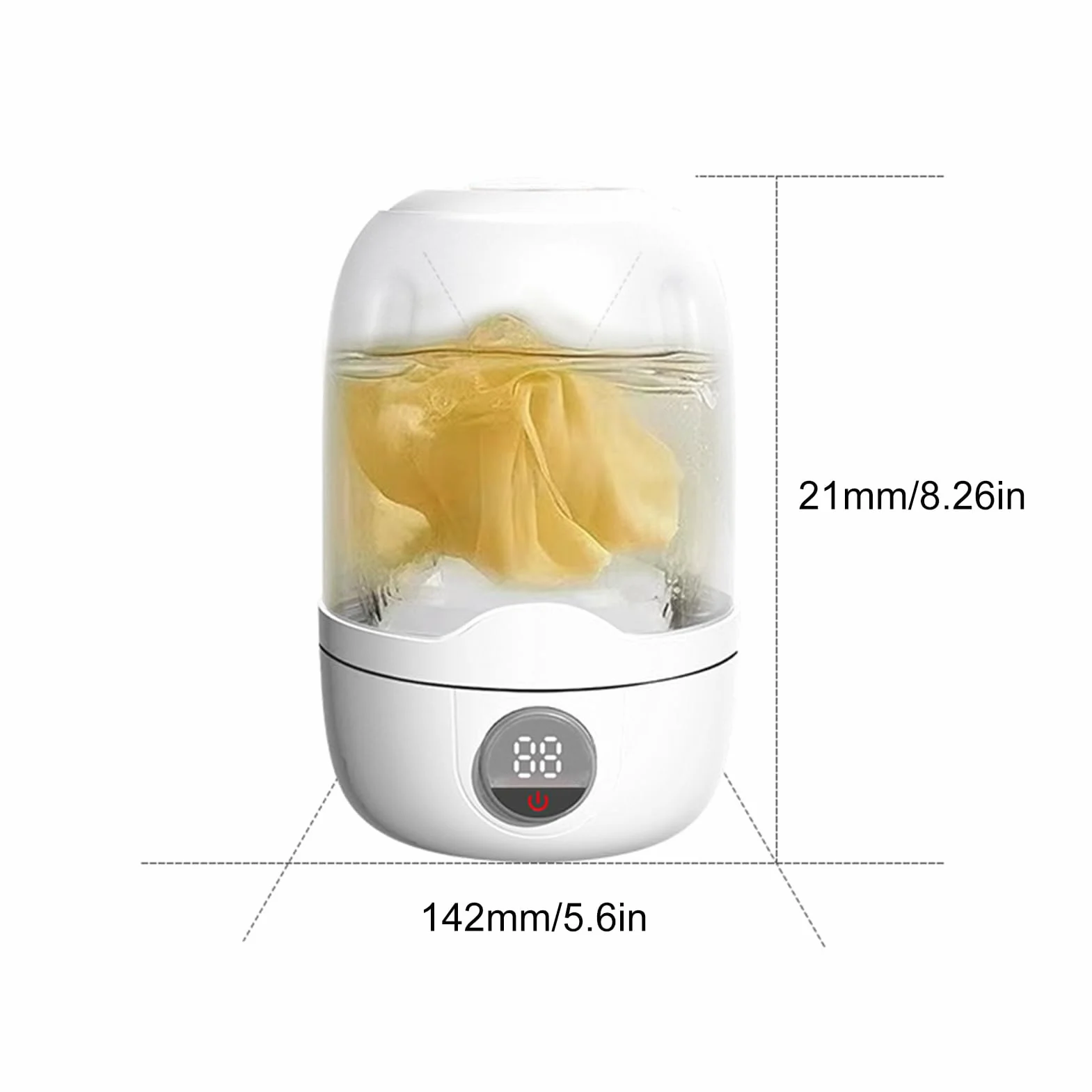 Portable Mini Washing Machine, Rechargeable Laundry Washer Cup, Camping Laundries Machine, Compact Wash Solution for Baby Clothes, Towels, Socks, Bras, 8.27 inches, Pink, White