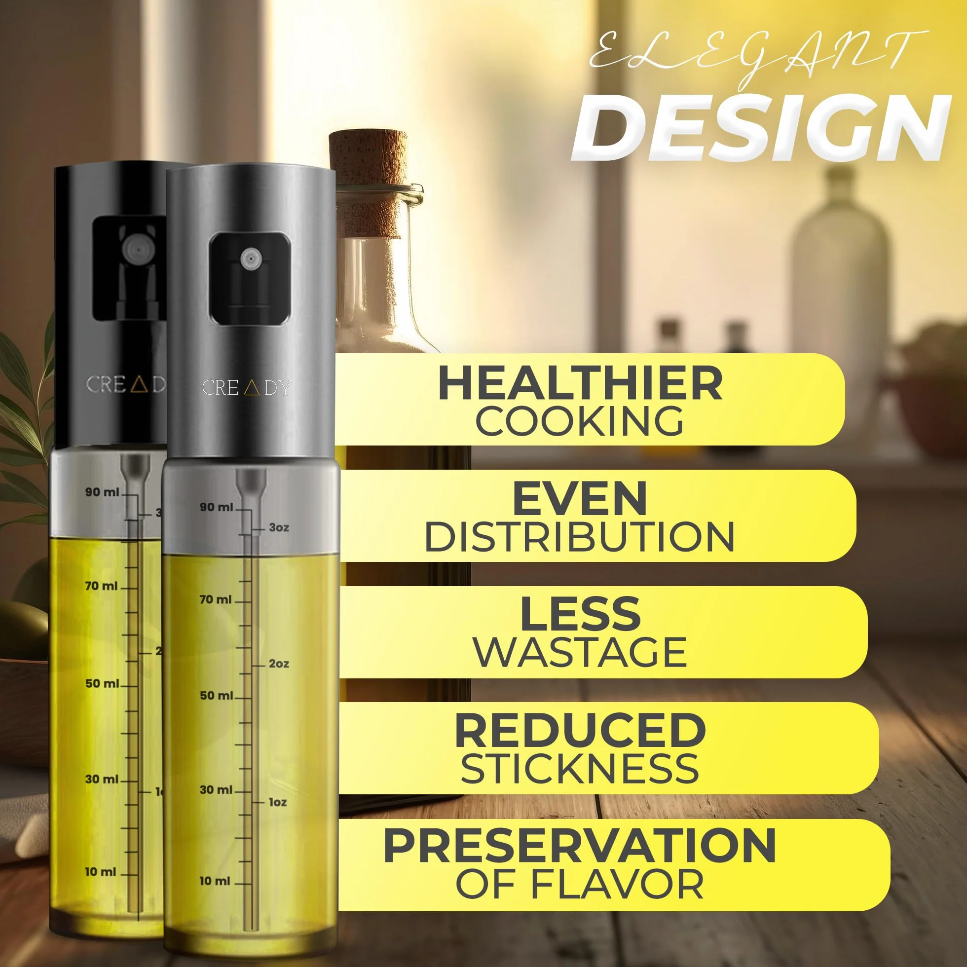 CREADY Spray do gotowania ze stali nierdzewnej 100 ml 2 szt. Dozownik oleju w sprayu do frytkownicy