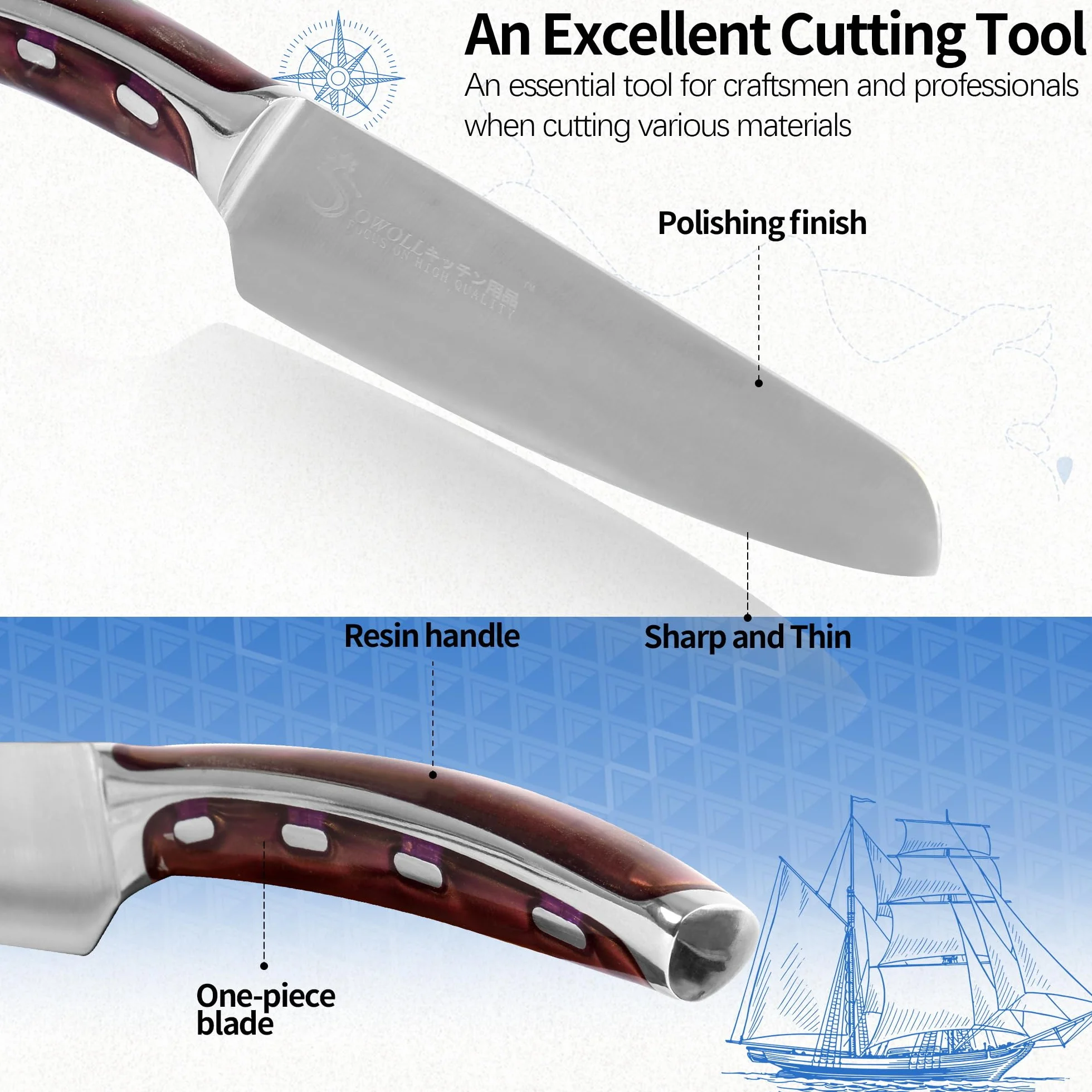 XYJ Stainless Steel Utility Knife, 5 Inch Kitchen Knife With Sheath, Meat Cleaver for Meat Cutting, Vegetable Fruit Slicer Knife, Portable Outdoor Camping for Special Day