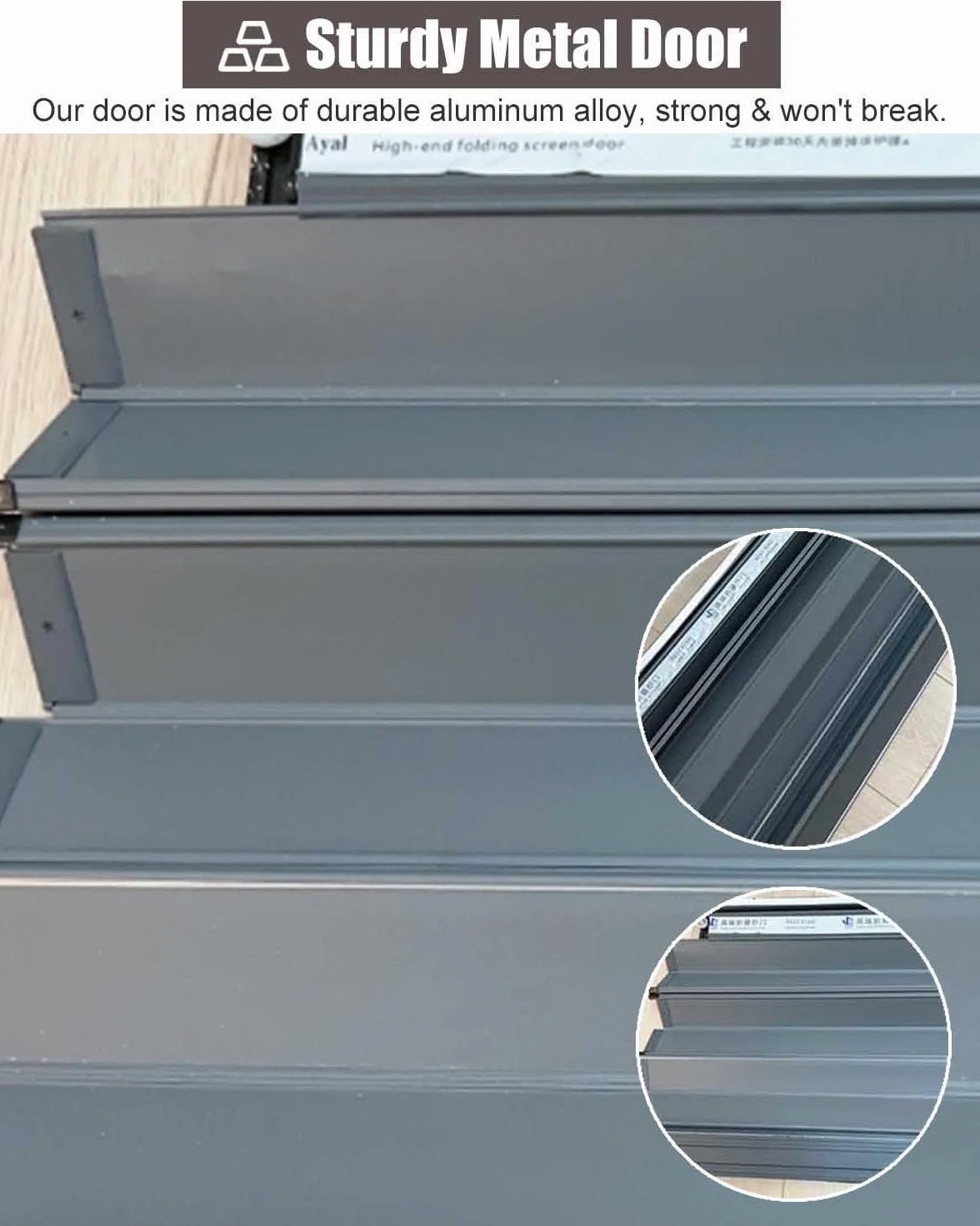 Drzwi Harmonijkowe Zewnętrzne Drzwi Składane Aluminiowe, Zamykane na Klucz, Odporne na Warunki Atmosferyczne Drzwi Przesuwne do Garażu w Piwnic, Składana Ścianka(45x80in (114.5x203cm))