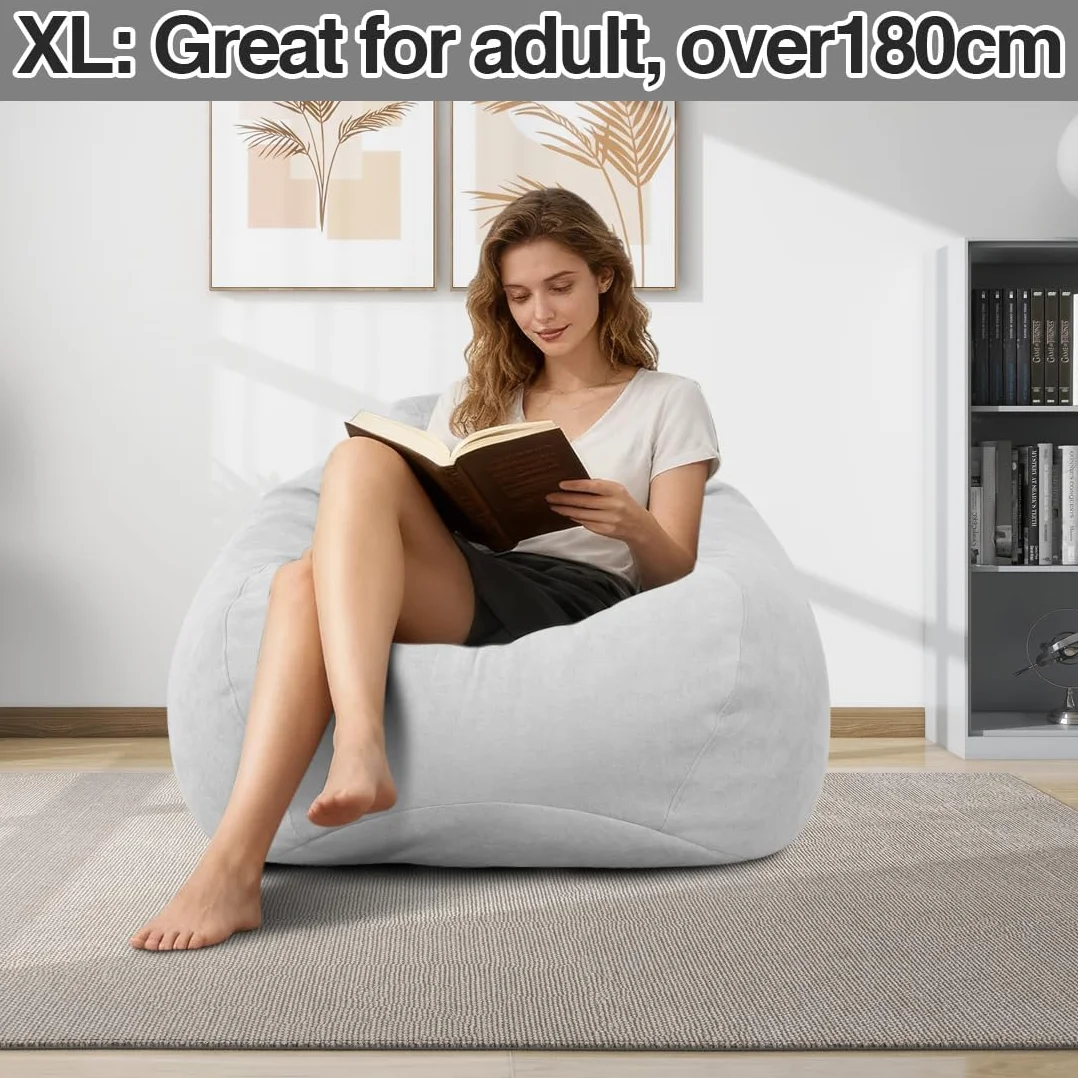 Worek do siedzenia dla dzieci i dorosłych, 100 x 120 cm worek do siedzenia dla dorosłych, duży worek gamingowy XL Bean Bag Chair, tylko pokrowiec bez wypełnienia, krzesło worek do siedzenia do wnętrz