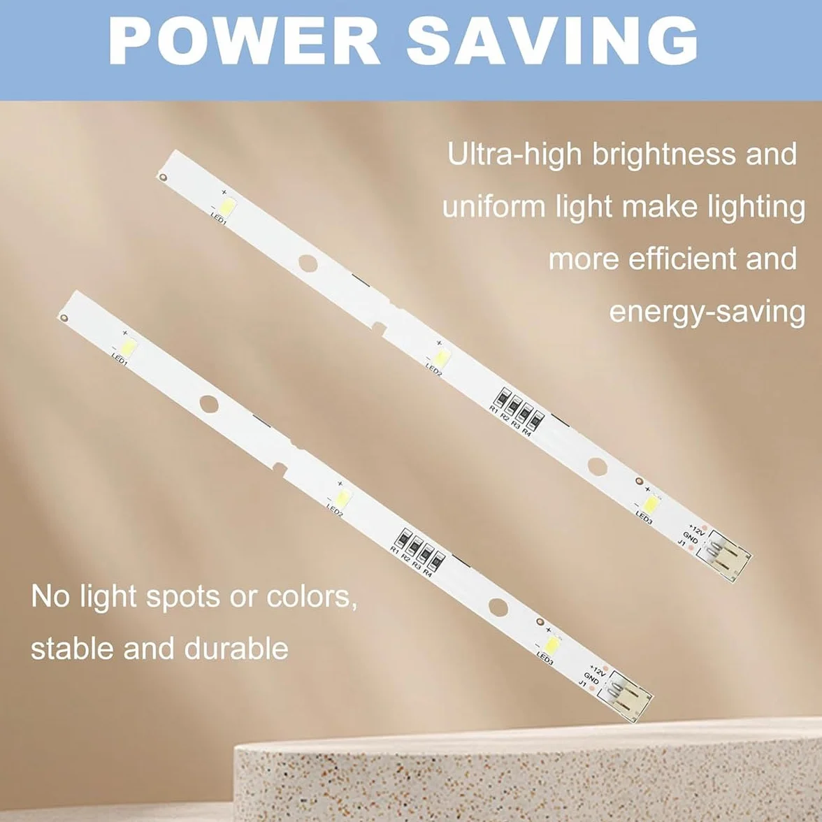 Comioke 2 x listwa świetlna LED do listwy świetlnej RONGSHENG/HISENSE E349766 MDDZ-162A 1629348 DC12V 2W żarówka wymienna do lodówki Kenwood KIFF5017 KIFF5020 KIFF7020