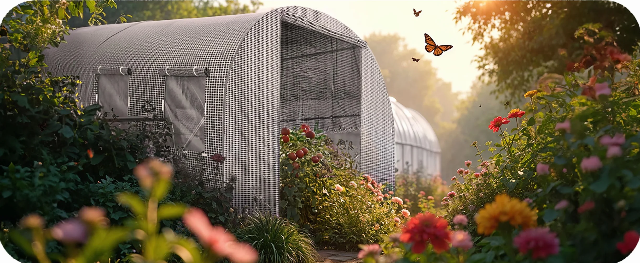Szklarnia Foliowa Tunel Ogrodowy Stalowe Profile Okna Z Moskitierami 2 x 3,5 x 2 m 7m2 Biały