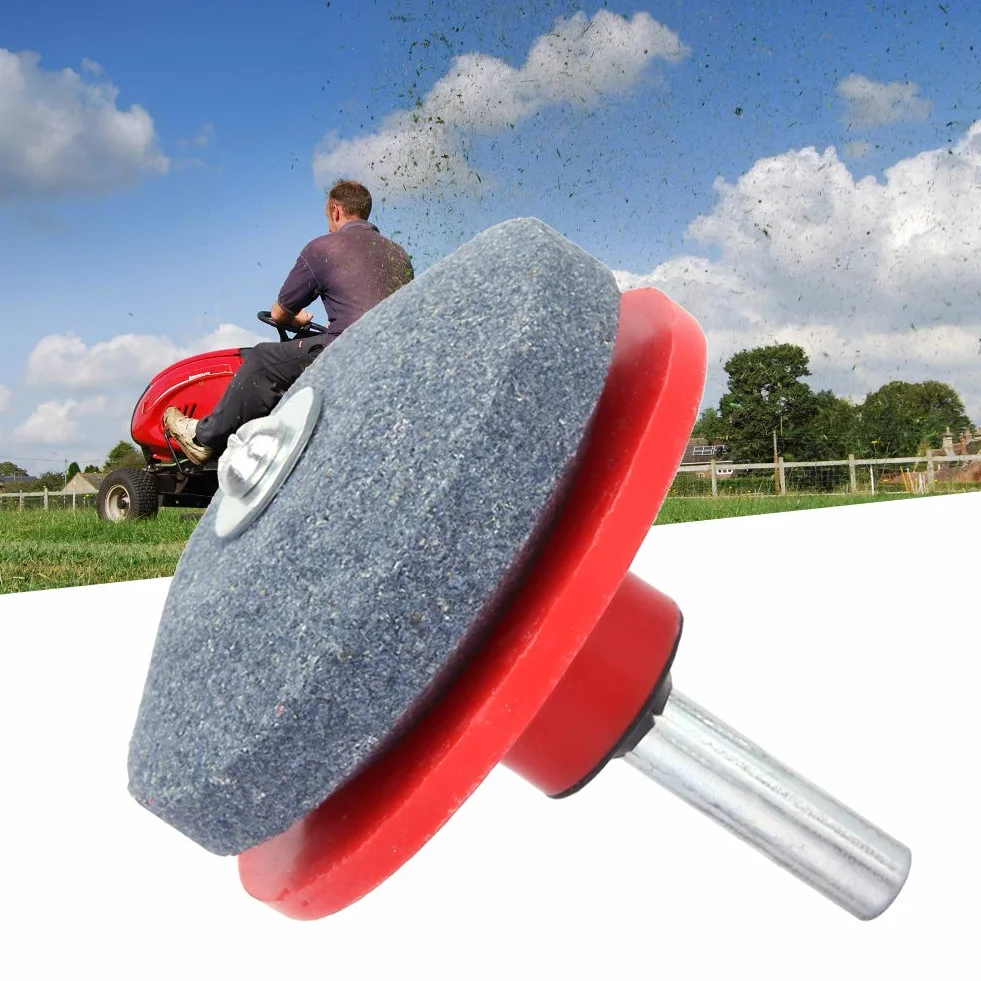 Agatige Ostrzałka do ostrzy do kosiarki, wielofunkcyjna ostrzałka do kosiarek obrotowych, łopat, motyek, przycinarek, sekatorów, siekier i innych narzędzi ogrodowych (czerwona)