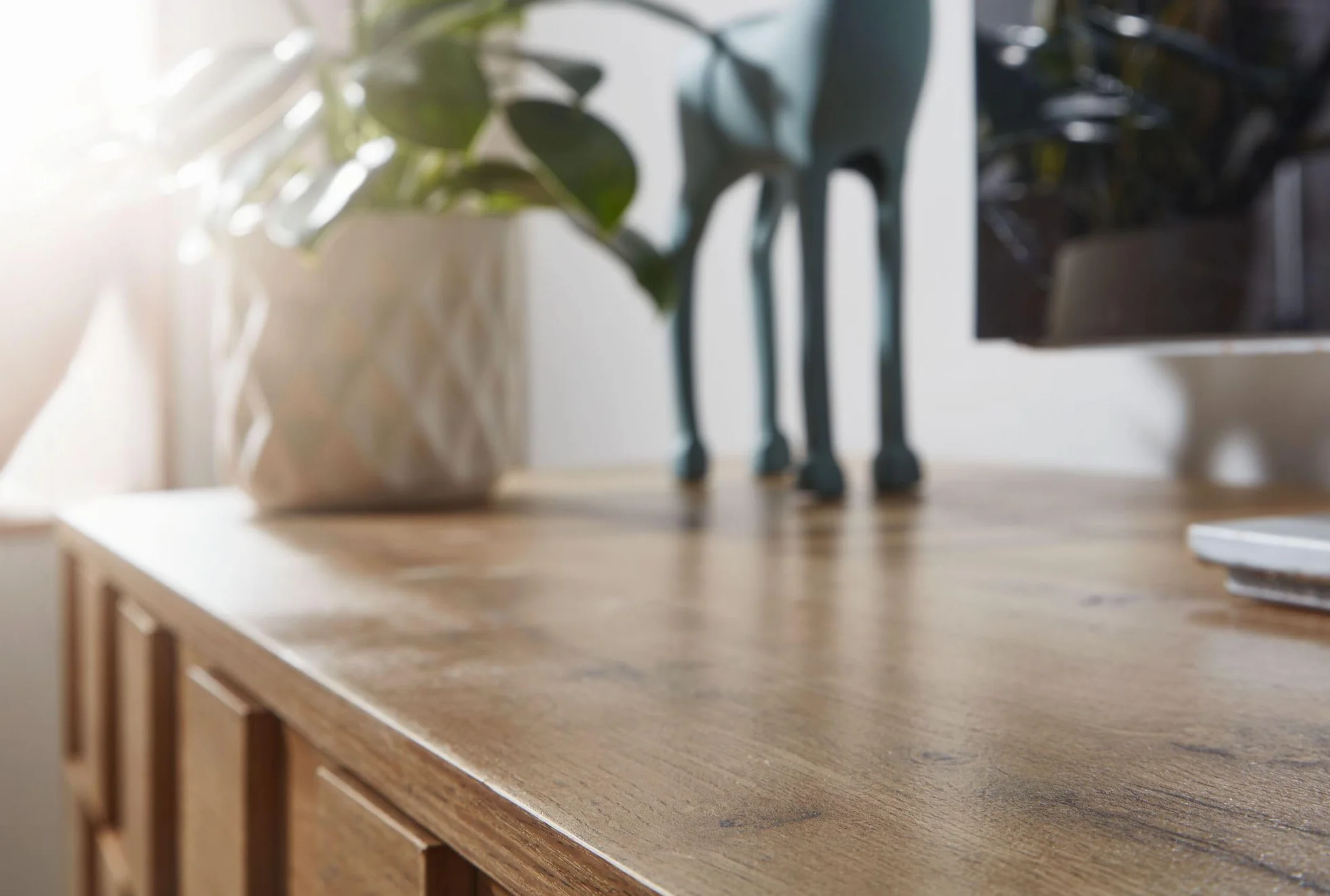 FineBuy drewno dębowe z niskim blatem dekor 160x51x40 cm Komoda RTV z dwojgiem drzwi | Zaprojektuj szafkę RTV wysoka | Szafka RTV Szafka RTV nowoczesna | Komoda TV salon