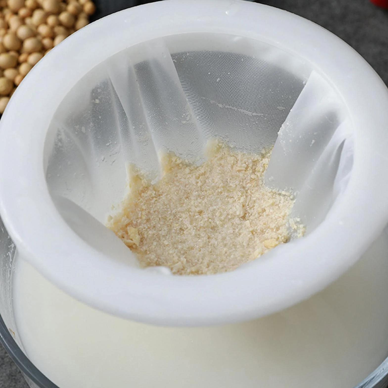 Ultracienkie sitko, delikatna siatka druciana, zestaw sitek kuchennych z krawędzią, nylonowa siatka filtracyjna z antypoślizgowym uchwytem, do duszenia sojowego, quinoa, herbaty, zupy, siekania, pieczenia, siekania