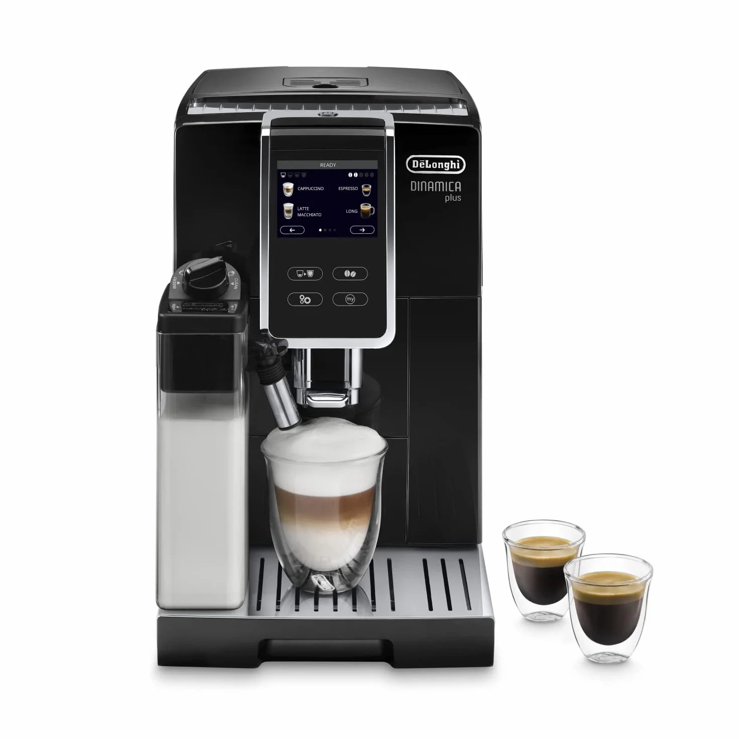 De'Longhi Dinamica Plus ECAM 370.70.B automatyczny ekspres do kawy LatteCrema, dotykowy wyświetlacz 3,5'' TFT, czarny