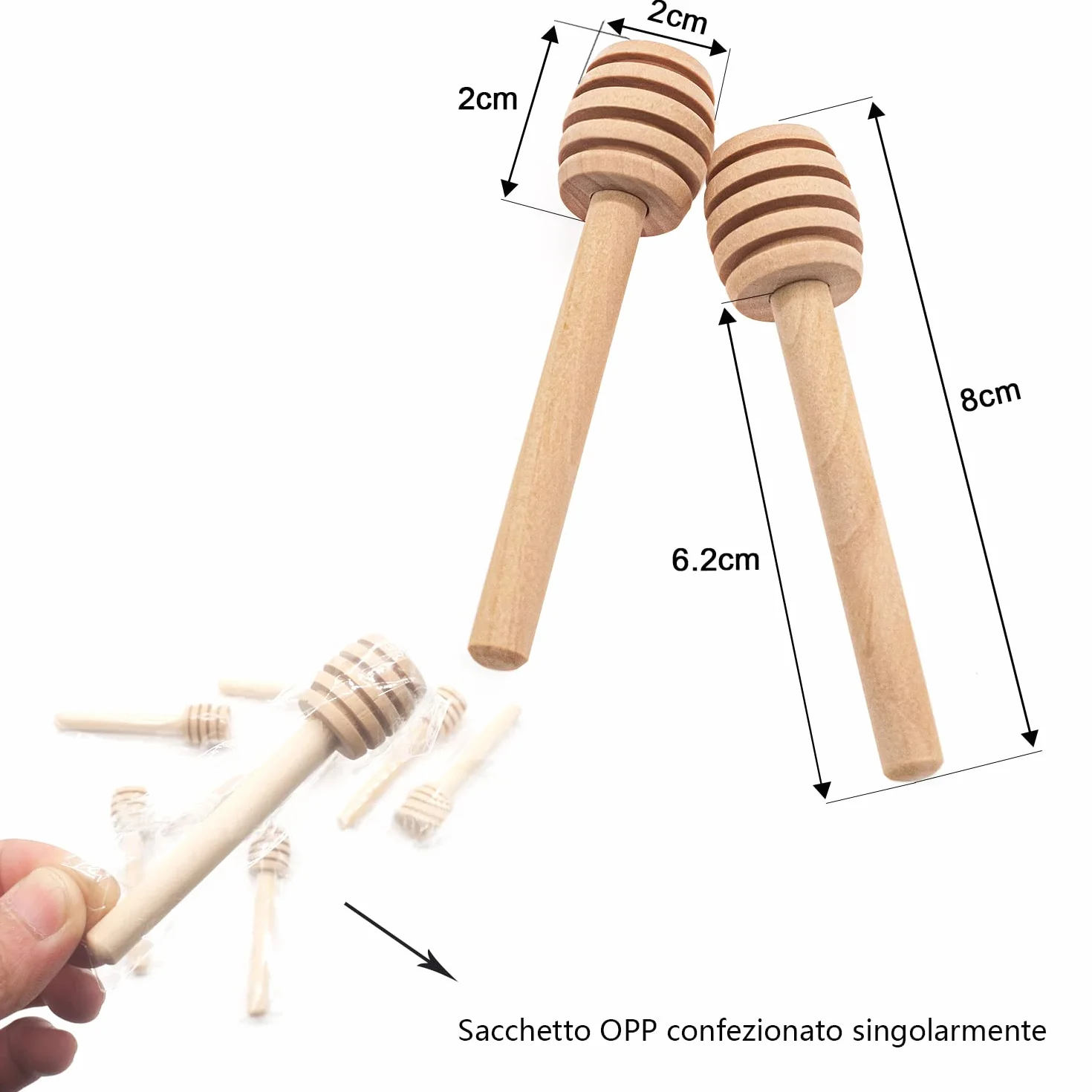 Drewniane mieszadła do miodu 8 cm mini łyżka mikser do miodu i syropu