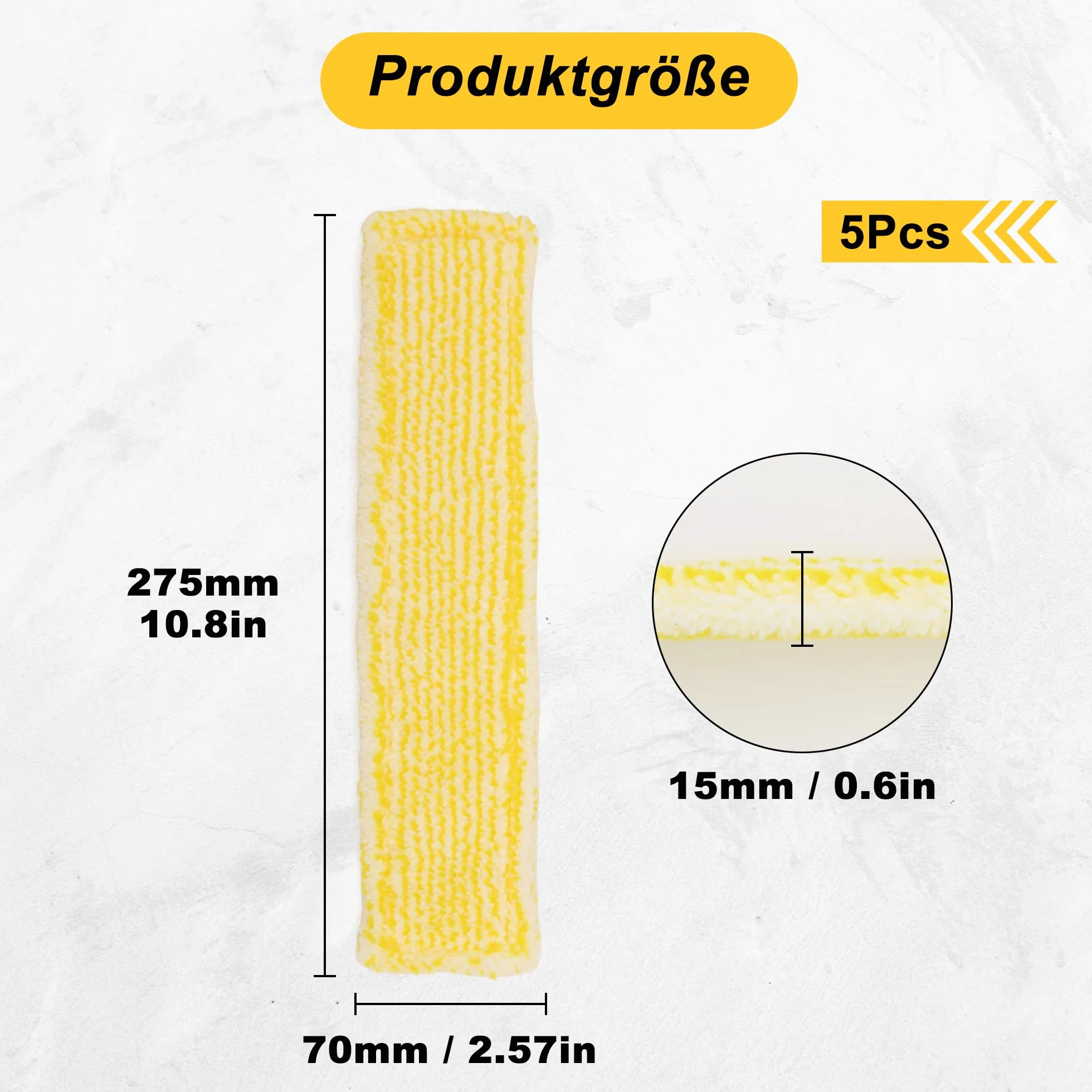 5 sztuk podkładek zamiennych do myjek do okien Kärcher - żółty zamiennik mopa z mikrofibry do odkurzaczy do okien kärcher części zamienne, do Karcher WV2 WV5 WV6 Plus Premium