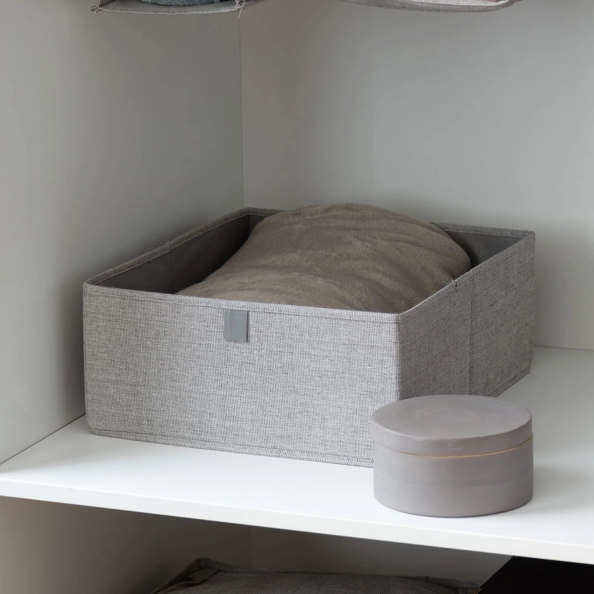 Compactor Kosz Oxford XL - szary, 56 x 36 x 16,5 cm - miękkie rozwiązanie do przechowywania premium