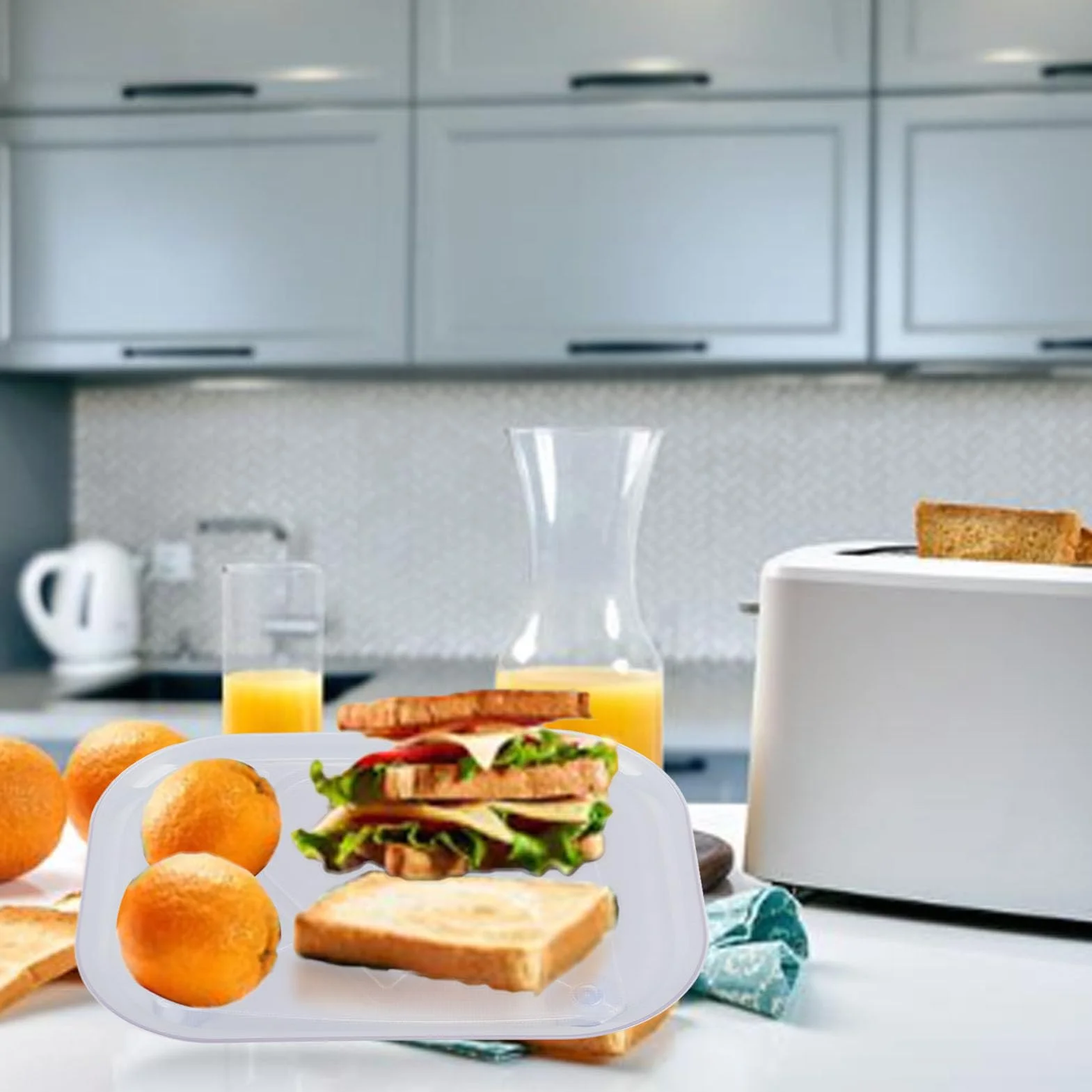 Organizer na lodówkę Obracany 360° Akrylowy Przezroczysty Lazy Susan z Przyssawkami