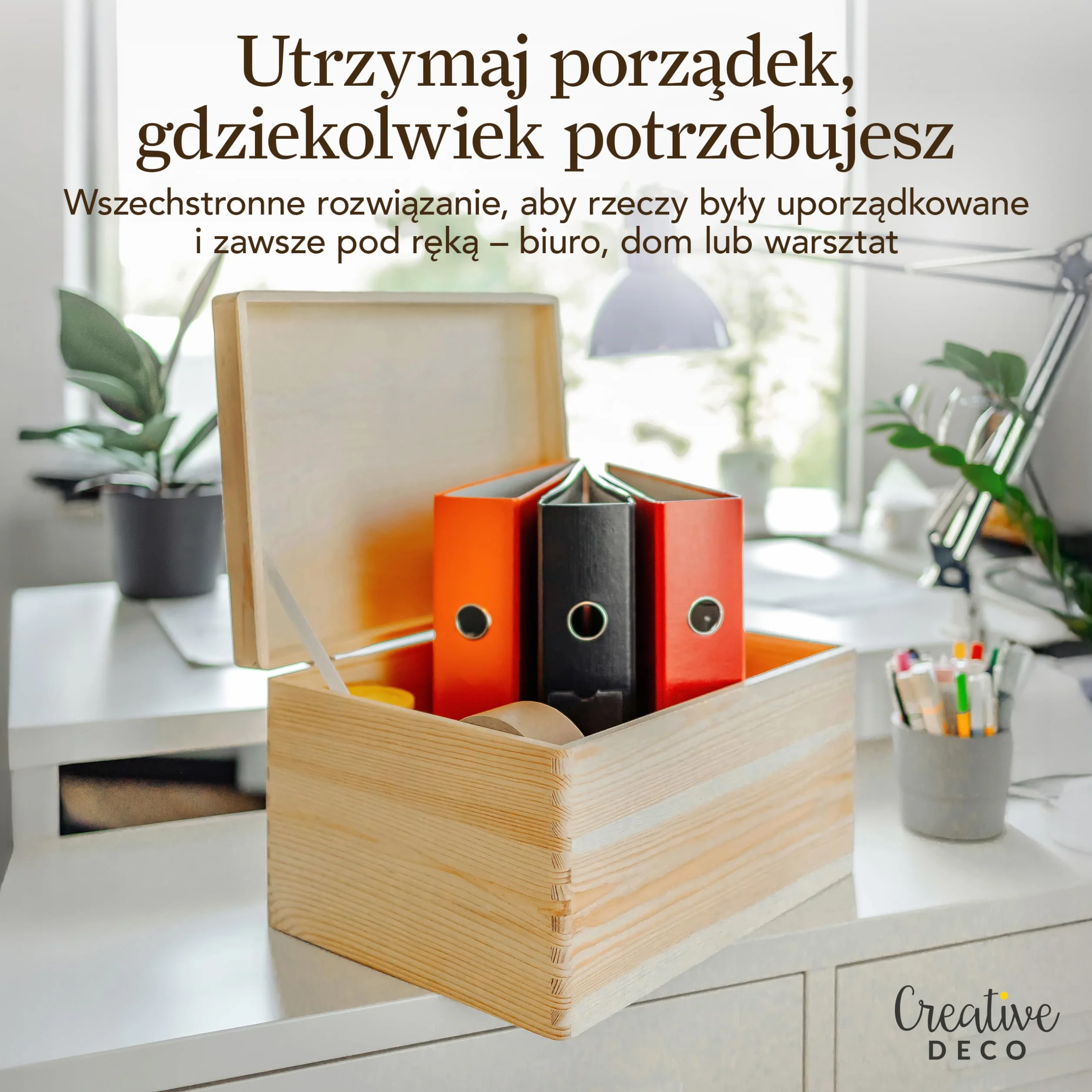 Creative Deco XXL Duże Drewniane Pudełko z Pokrywą do Dekoracji | 40 x 30 x 24 cm (+/- 1 cm) | Bez Uchwytów | Niemalowana Skrzynia z Drewna na Wielkanoc, Zabawki, Narzędzia | SUROWE i NIEOSZLIFOWANE