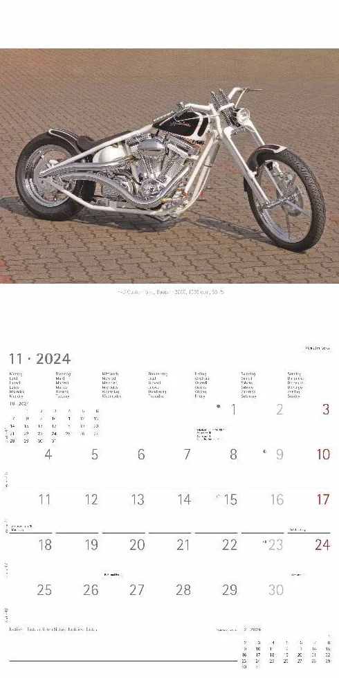 Harleys 2024 - Broschürenkalender 30x30 cm (30x60 geöffnet) - Kalender mit Platz für Notizen - Motorräder - Bildkalender - Wandplaner - Harley-Davidson